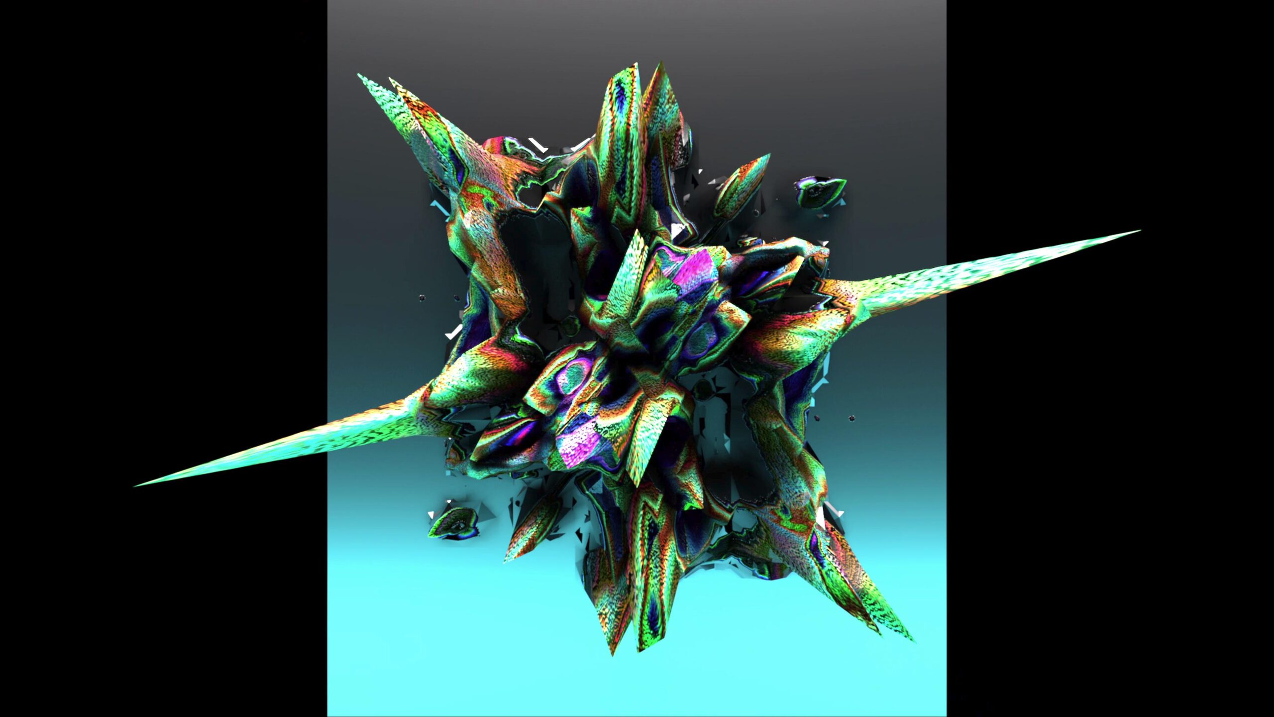 Abstract Explosive Generative 3D Structure 4K Video