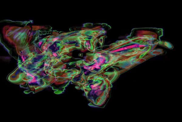 Abstract HD video loop of neon art featuring swirling vibrant patterns.