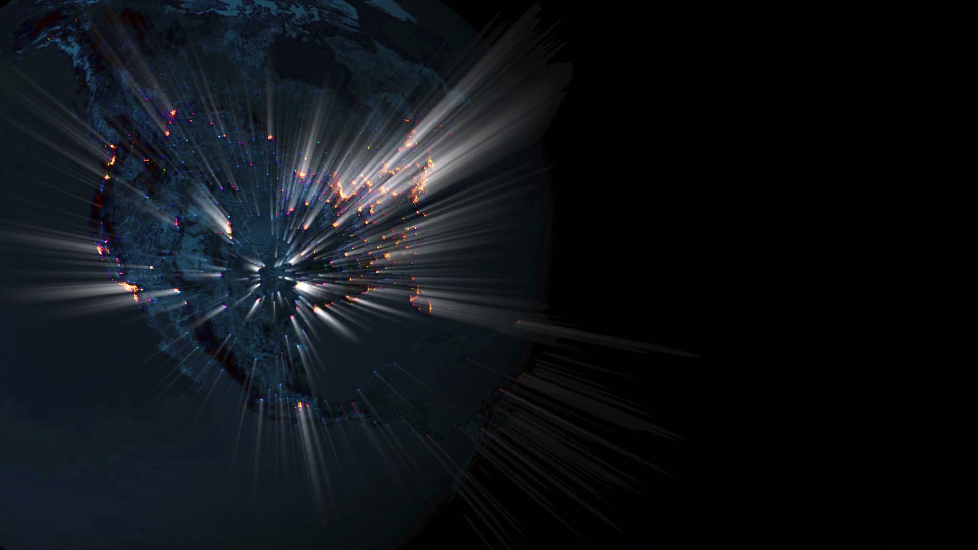 Earth Globe Rotate With Lights Loop