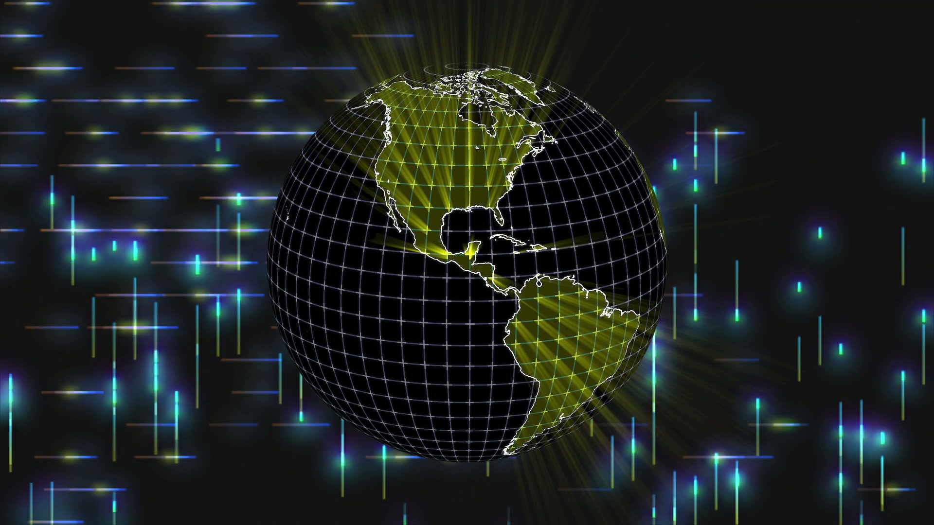 Futuristic Digital Earth Grid Loop