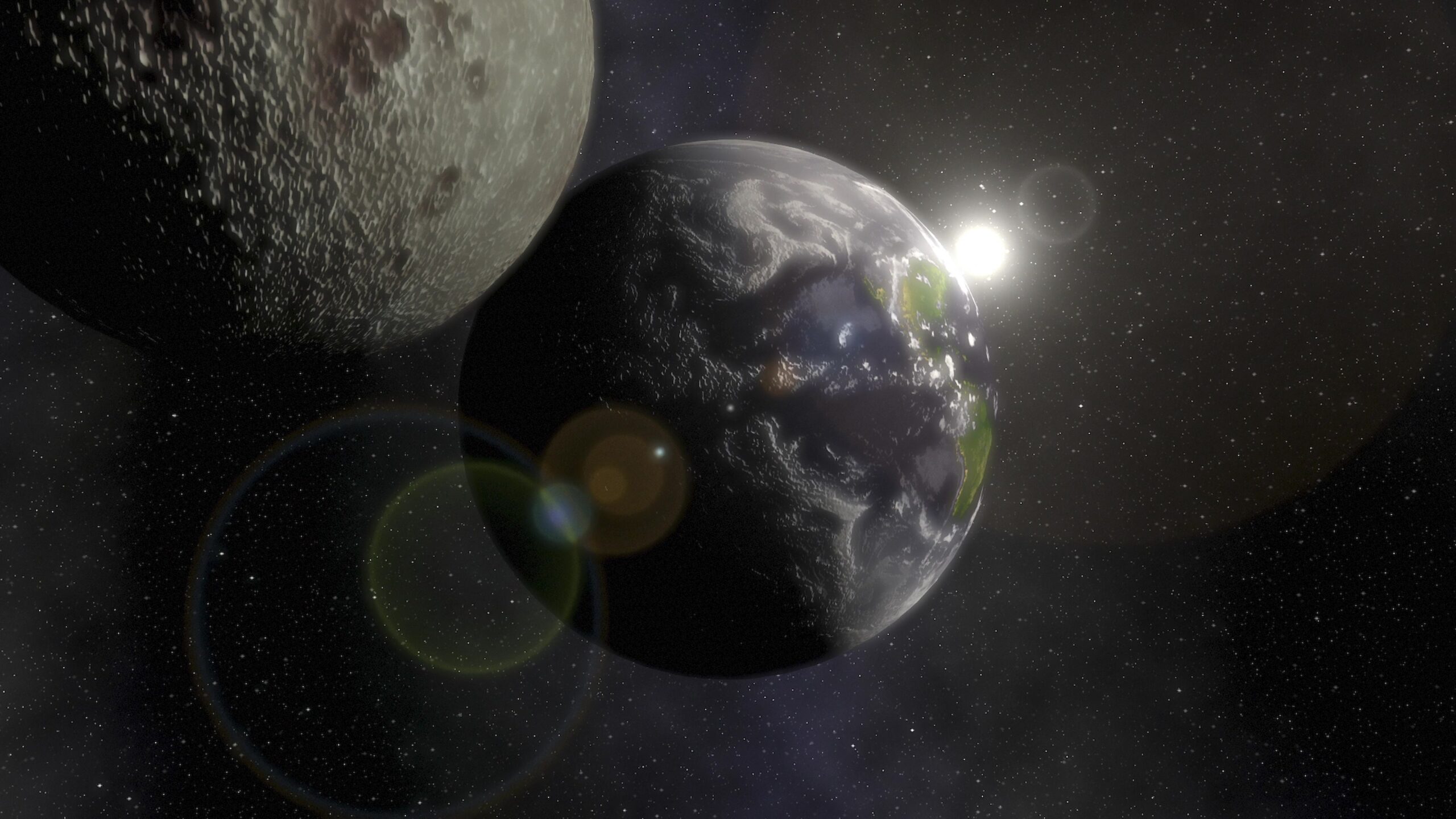 Earth and Moon in Space 4K Video