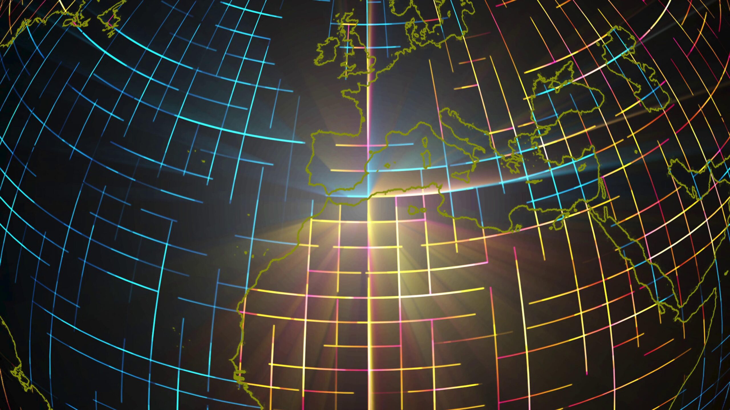 Digital Earth Gridlines 4K Video Loop