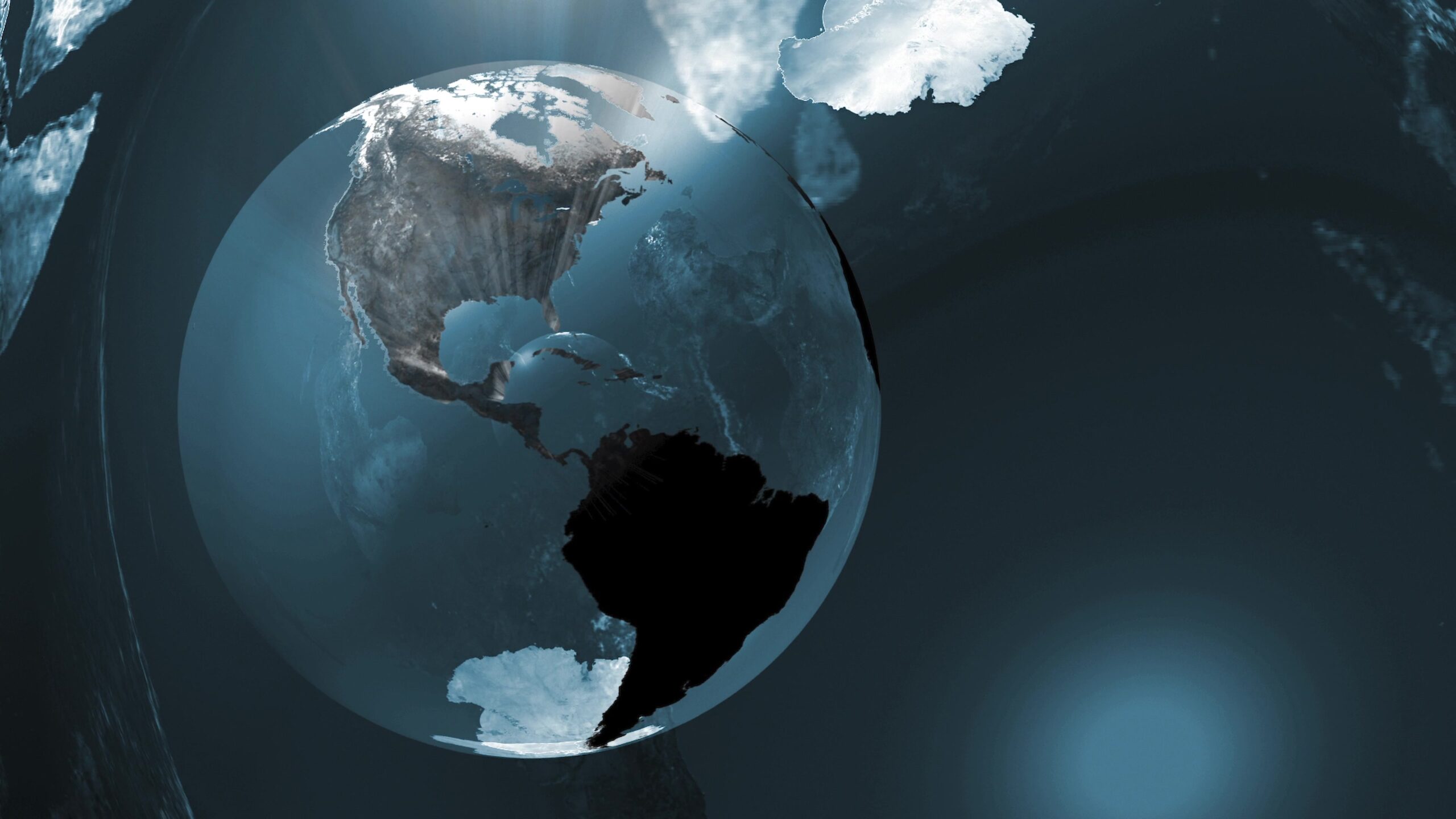 Rotating Earth Amidst Cosmic Shadows 4K Loop