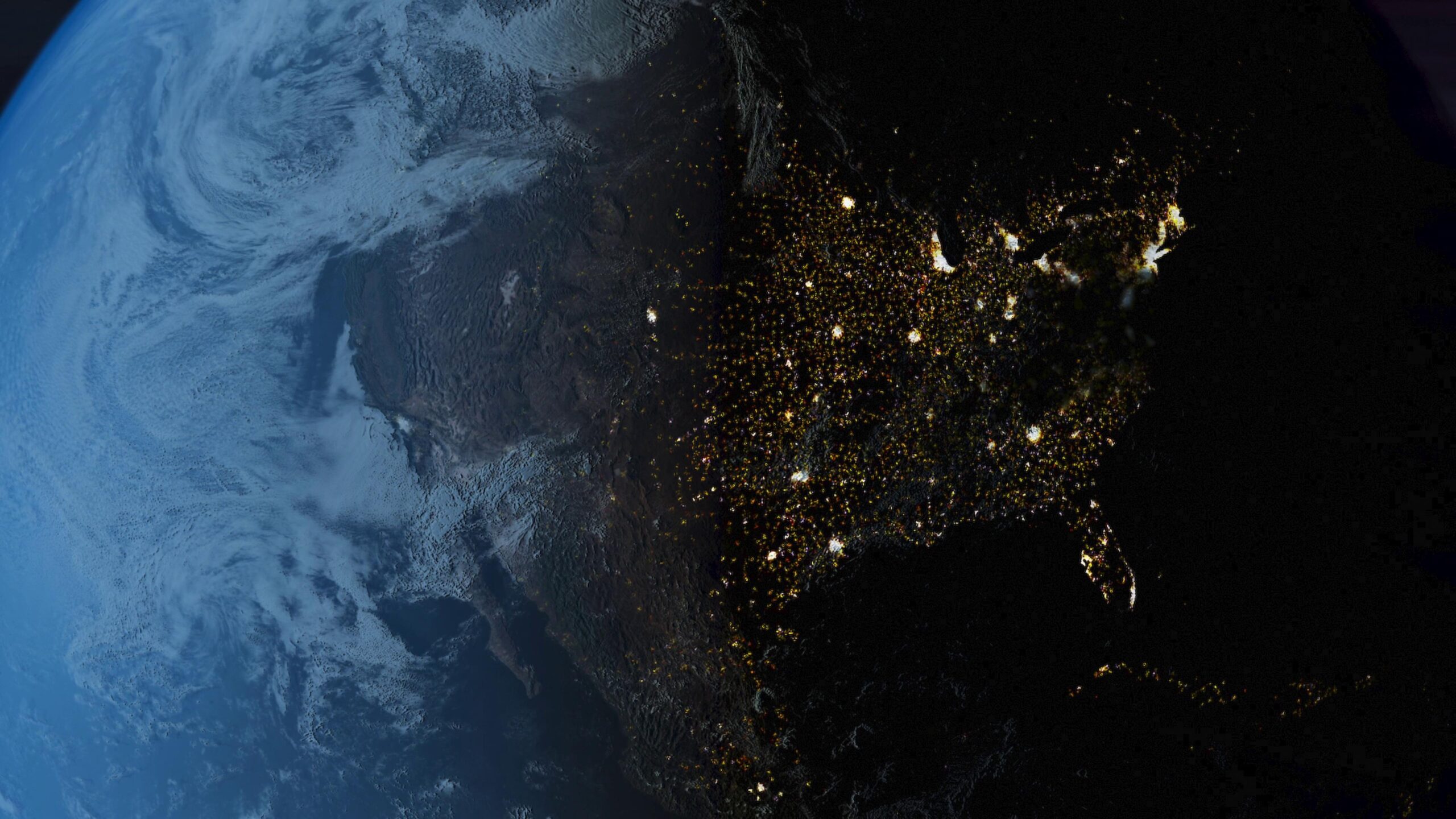 Earth from Space at Night 4K Video