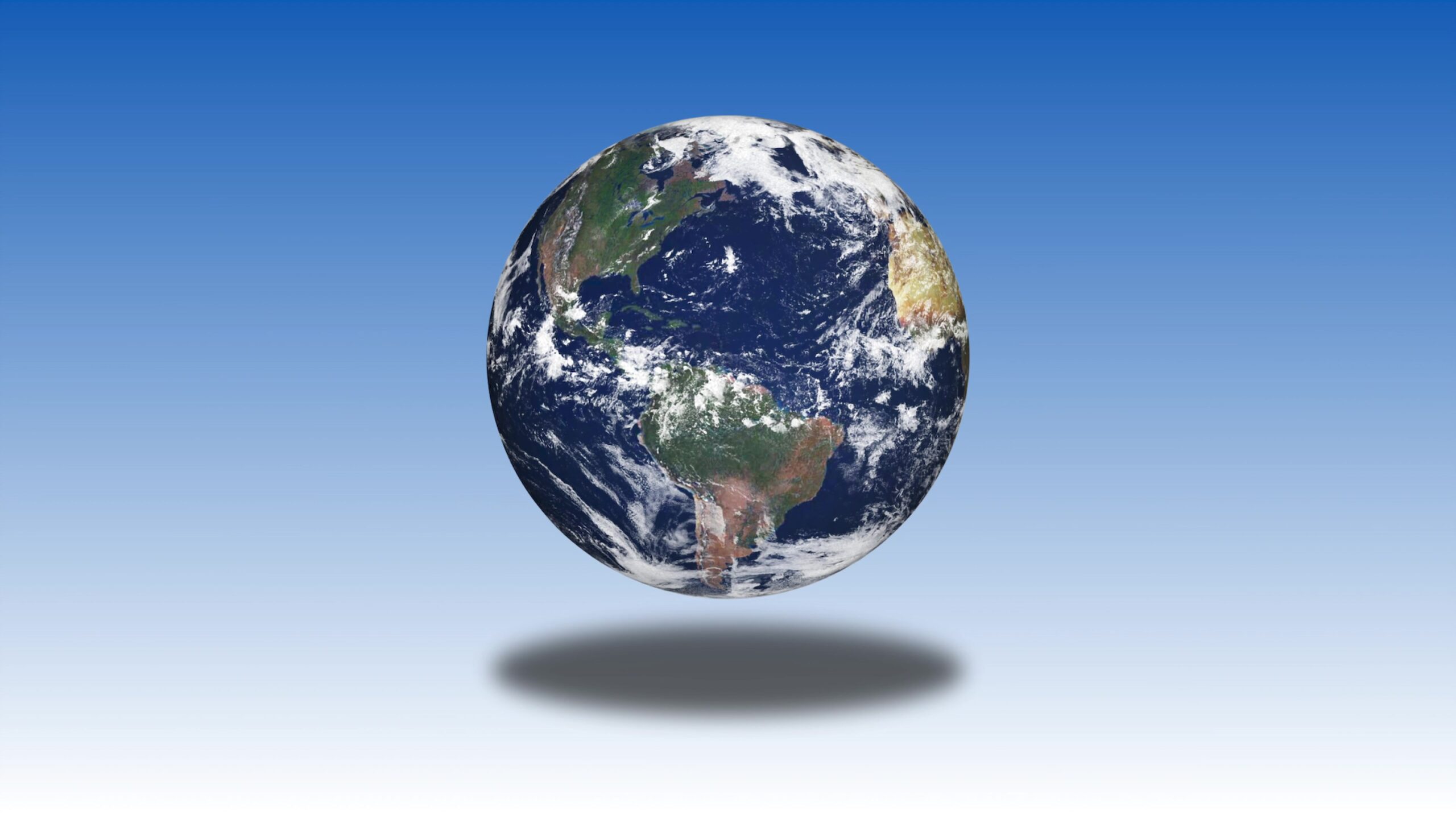 Floating Earth Against Blue Background 4K Loop