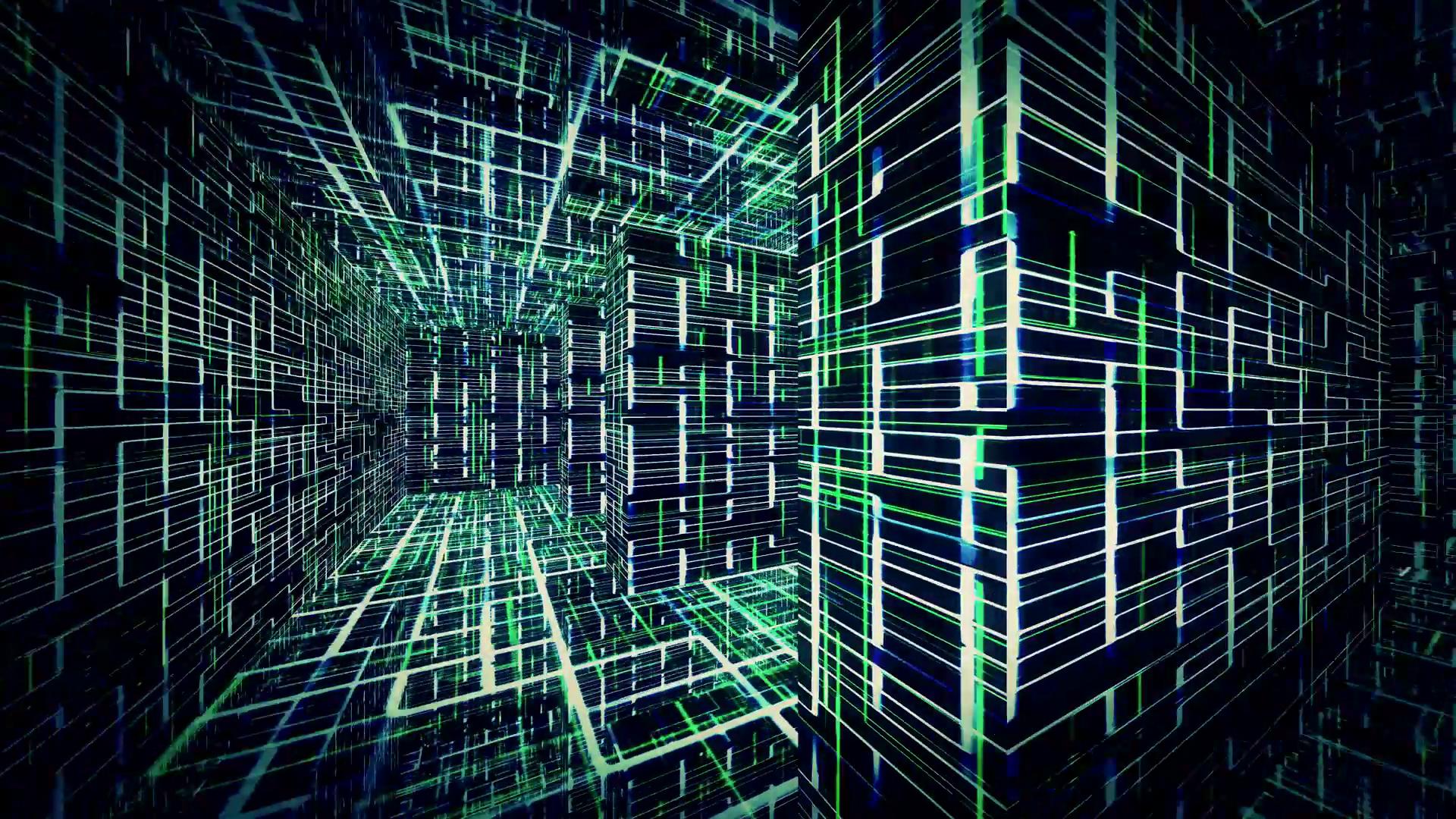 Cybernetic Data Tunnel Video Loop