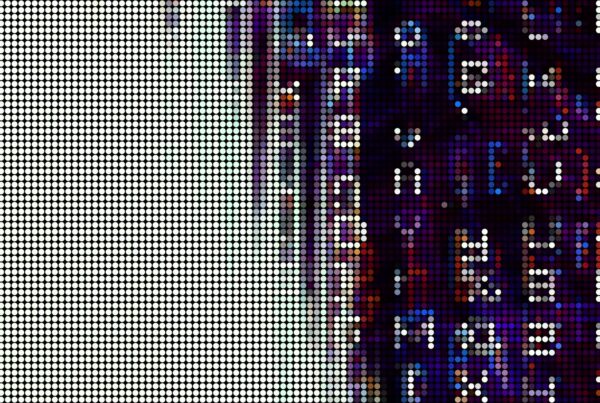 Vibrant abstract animation loop featuring a pixelated design with a contrast of colorful dot patterns, embodying digital code aesthetics.