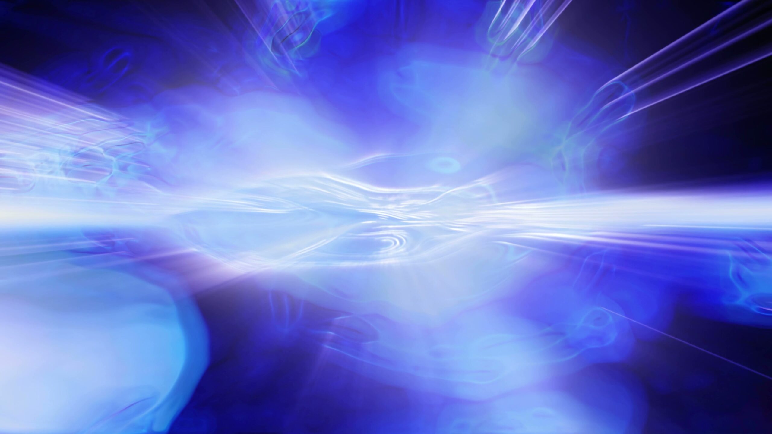 Abstract Blue Energy Light Waves 4K Loop