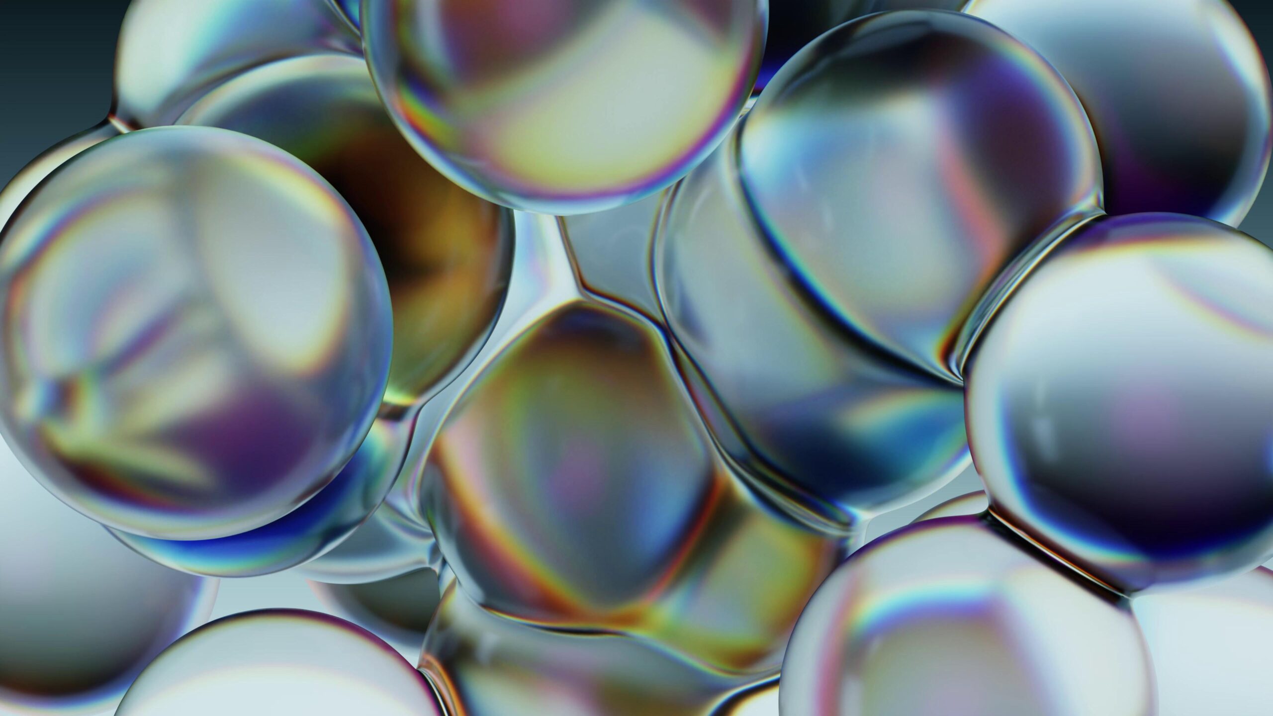 Colorful Abstract Iridescent Spheres 4K Loop