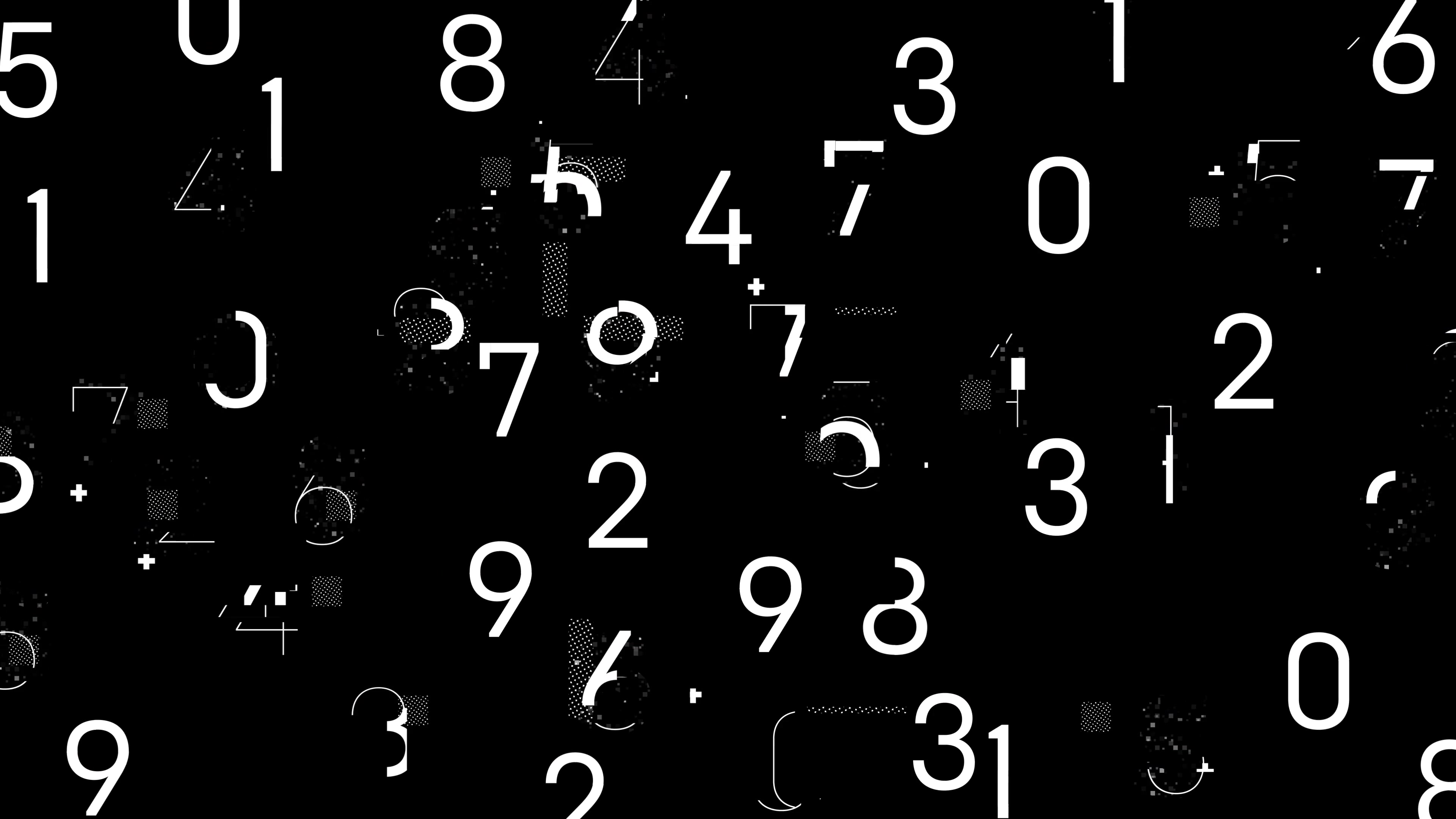 Digital Numbers Glitch 4K video Loop