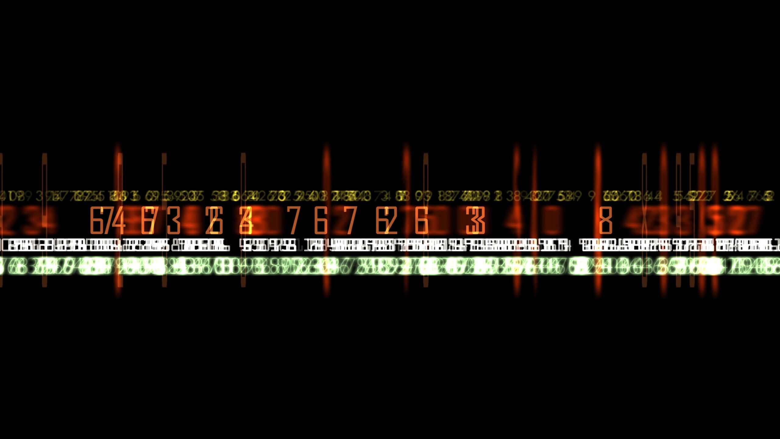 Streaming Digital Numbers on Black 4K Loop