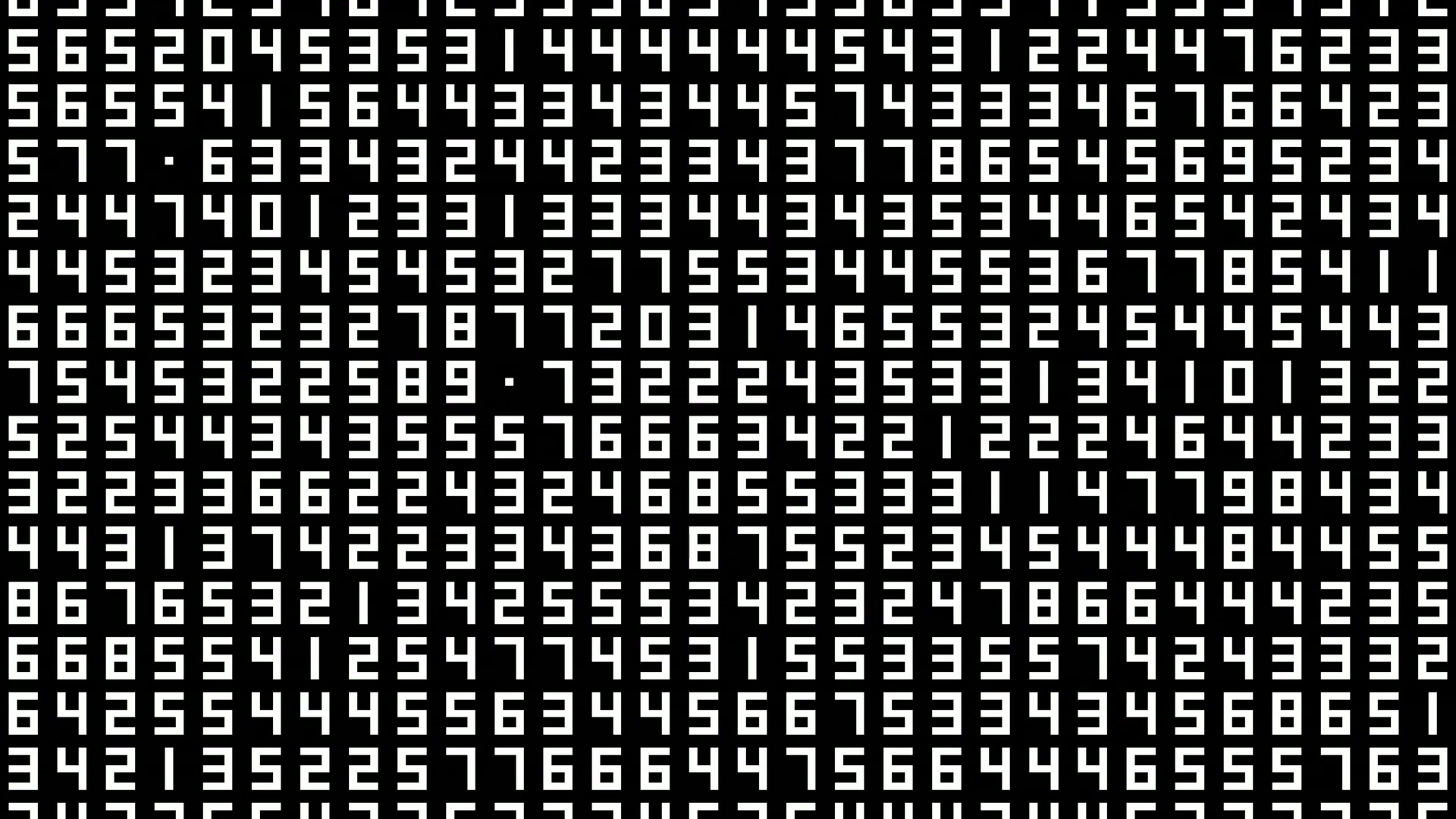 Digital Number Grid Animation Loop