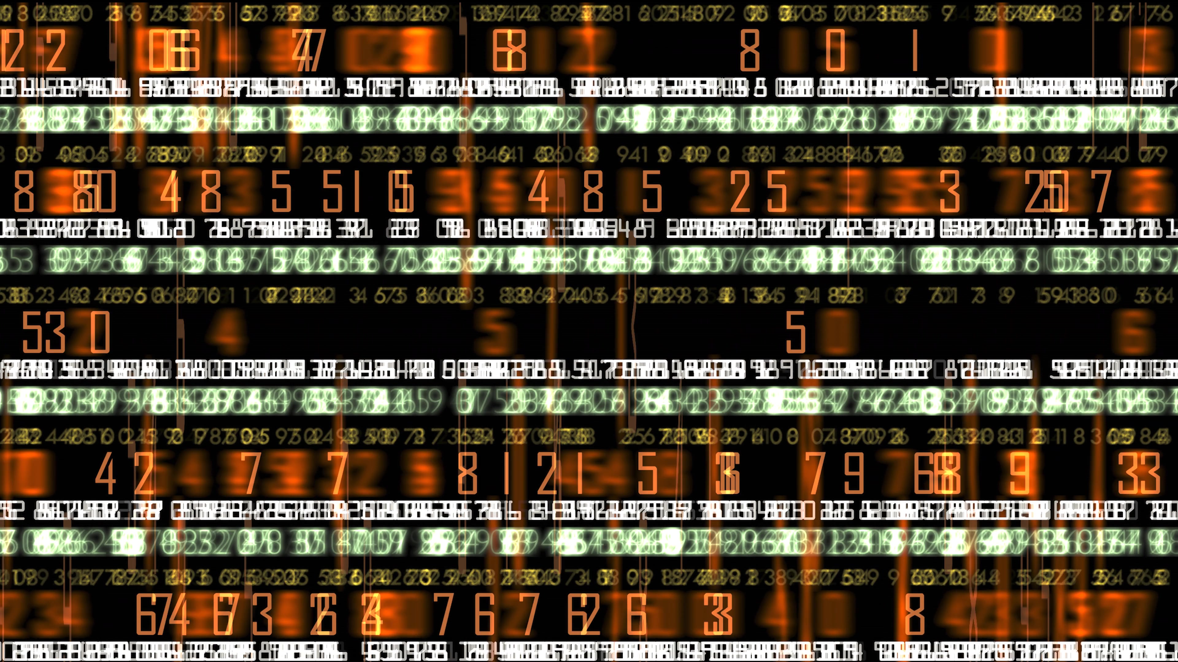 Digital Numbers on Glowing Display 4K Loop