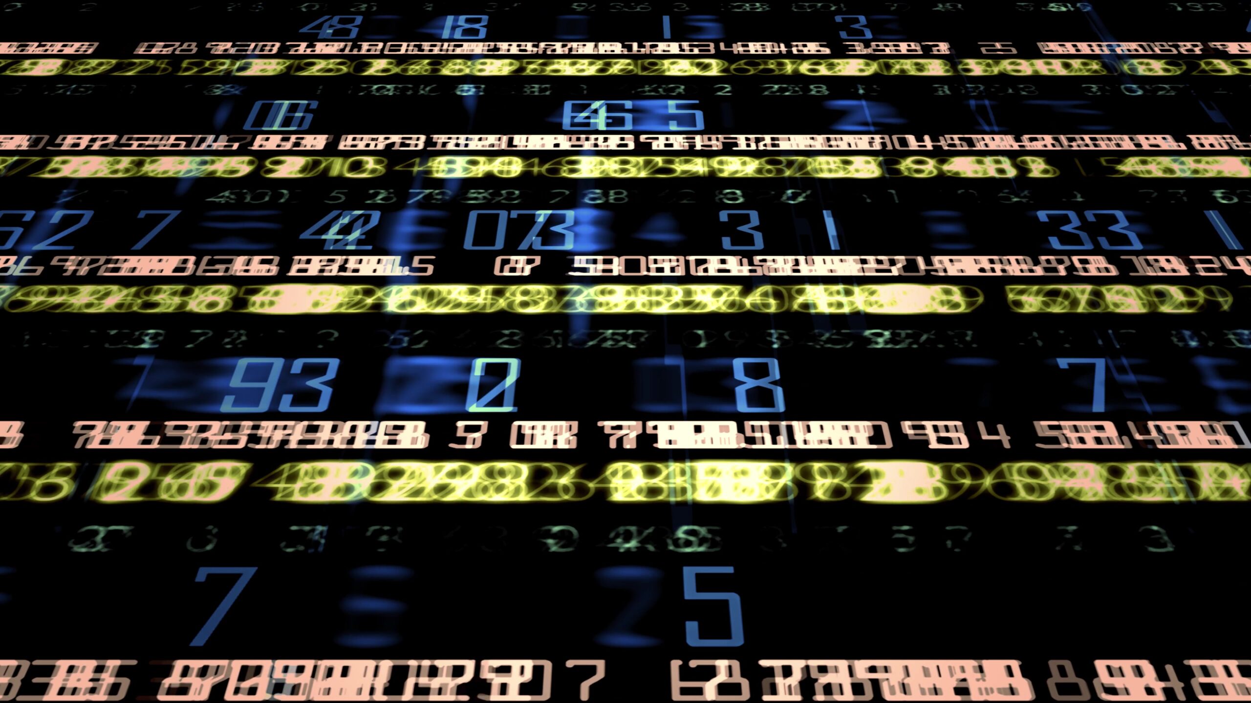 Digital Numbers in Motion 4K Loop