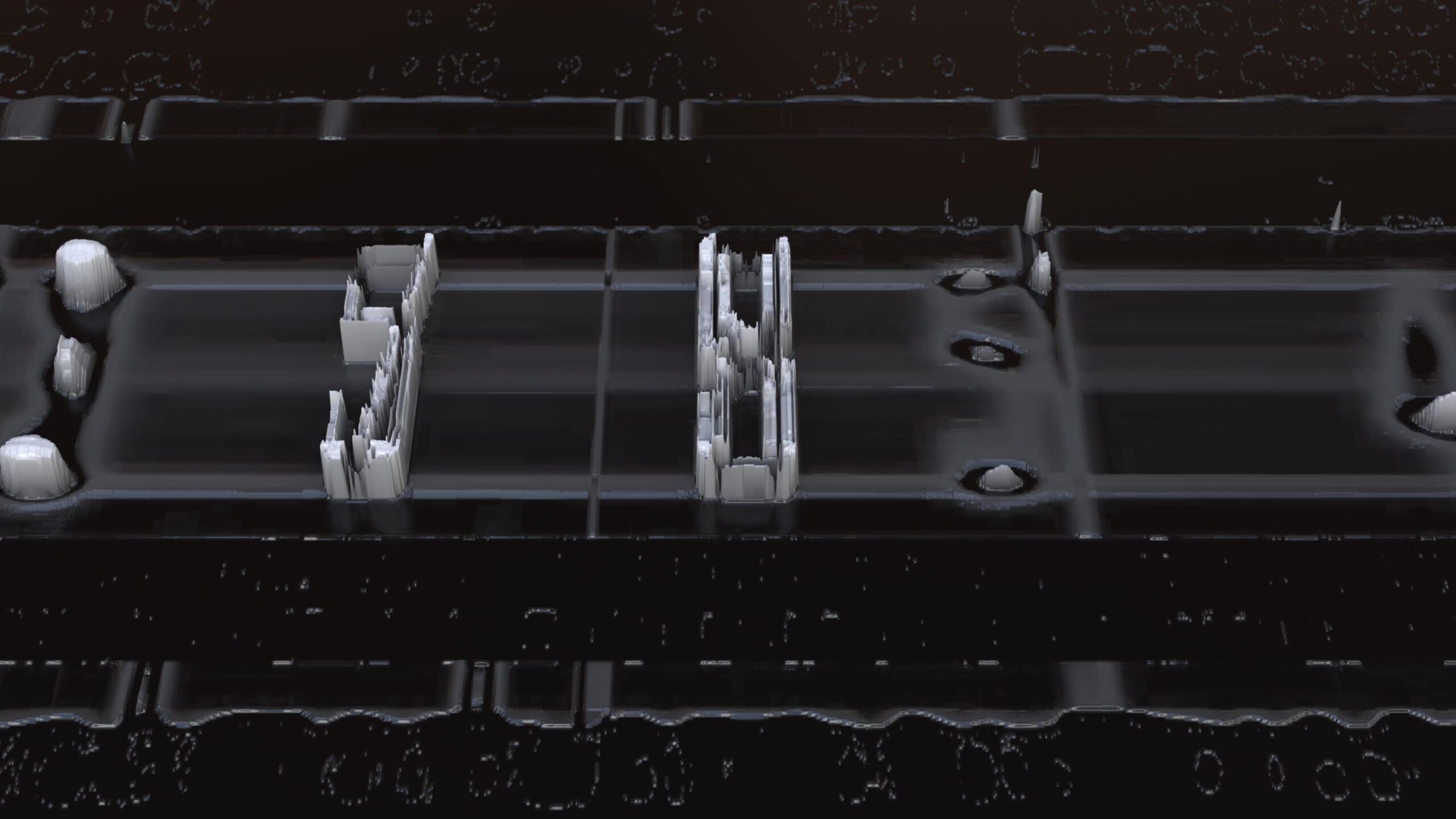 Abstract Dark Numerical Landscape Structures 4K Loop