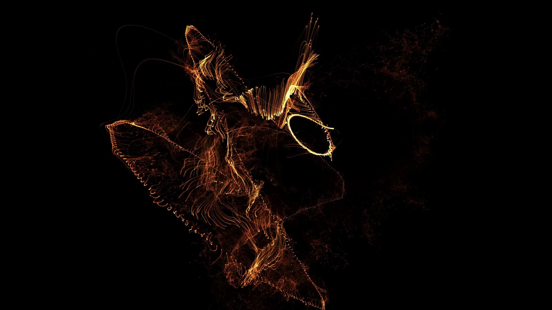 Golden Fire Whirl in Void HD Video Loop