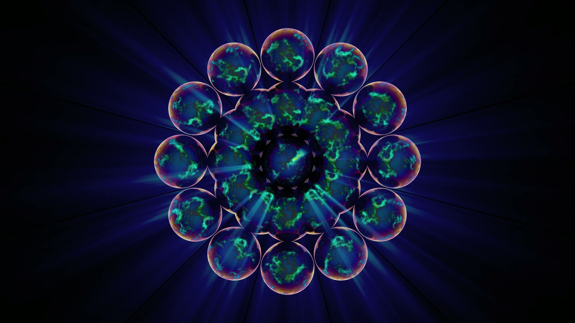 Cosmic Symmetry Spheres and Light Video Loop