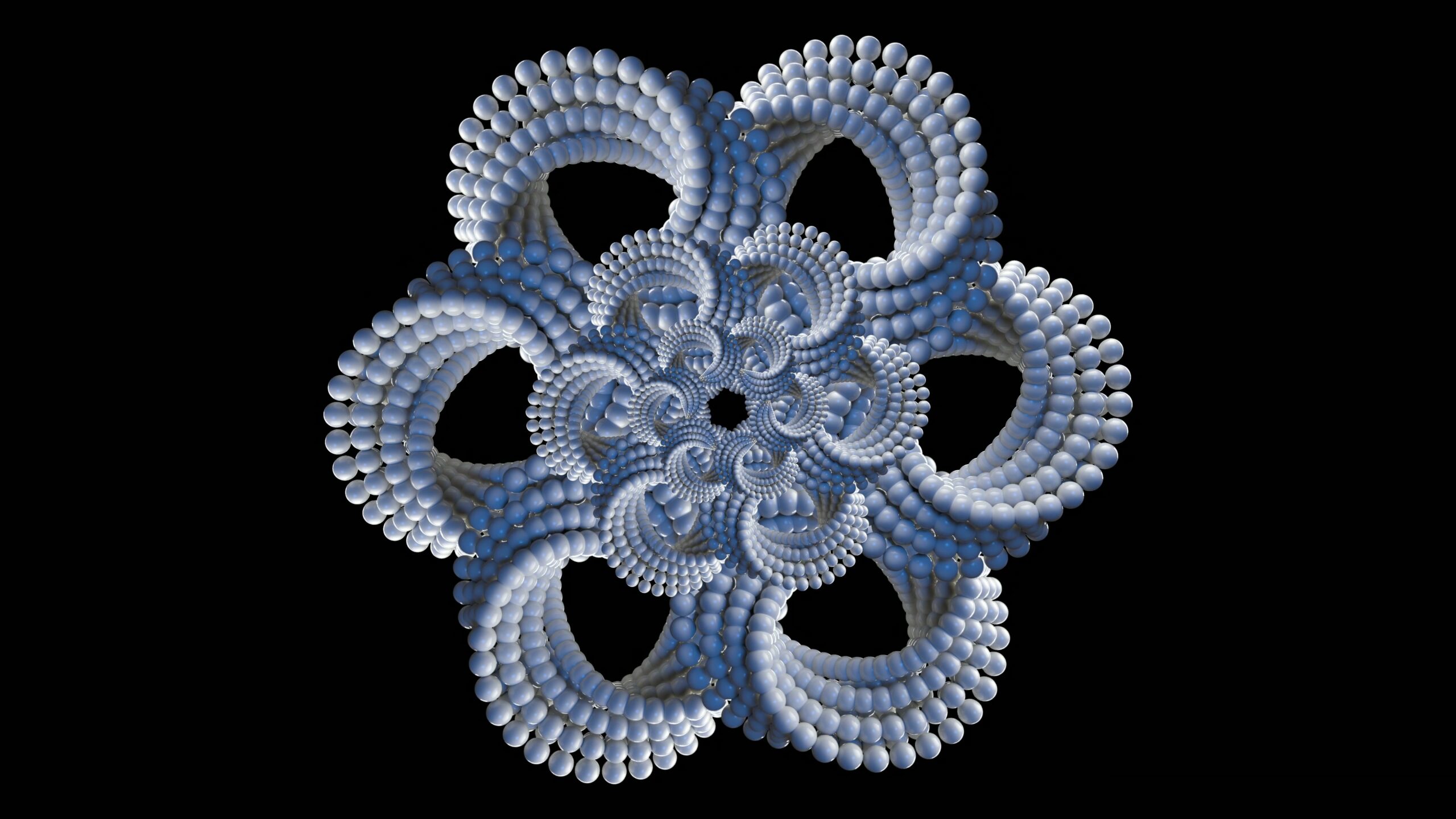 Intricate Blue Spherical Fractal 4K Video Loop