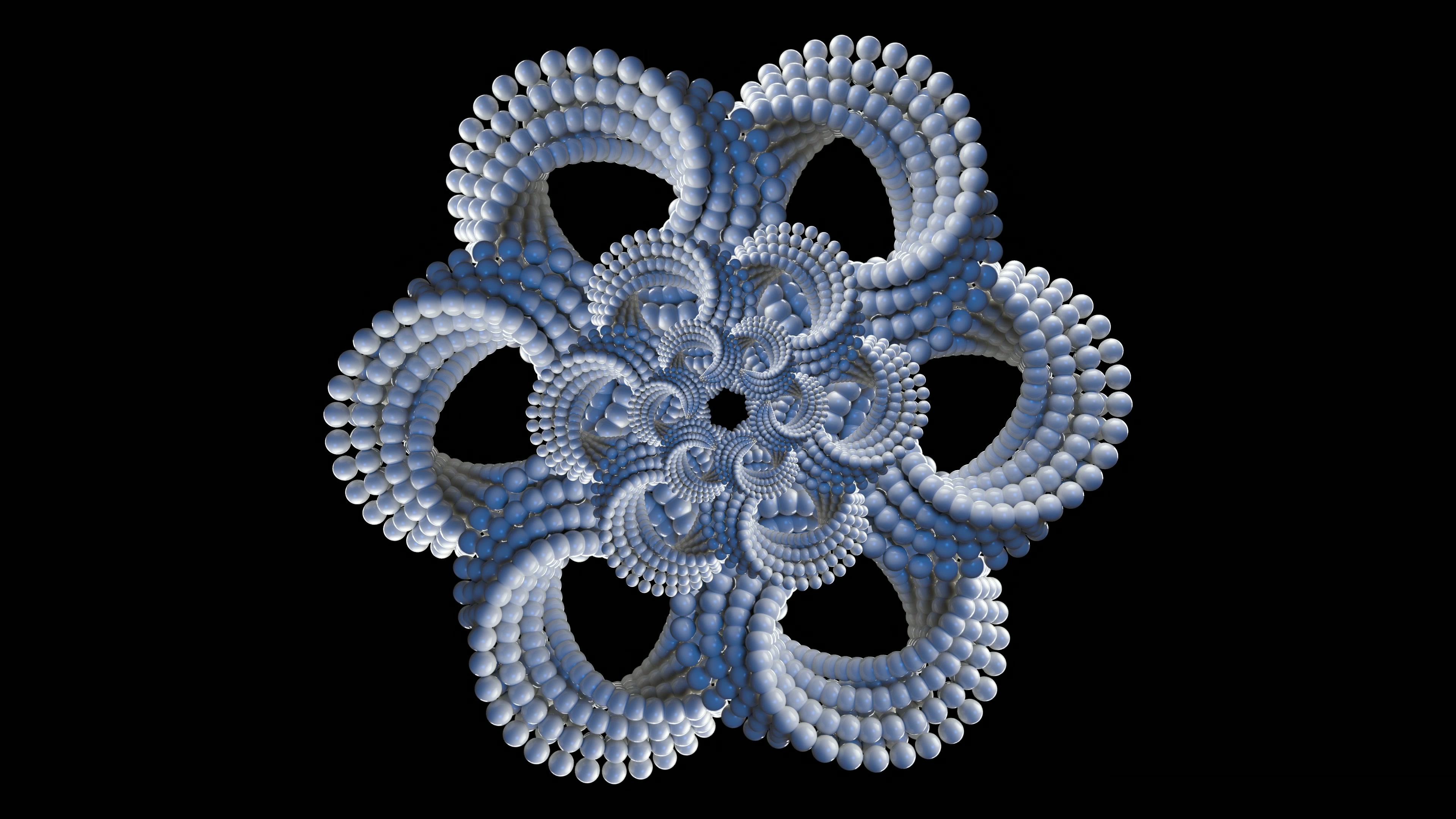 Intricate Blue Spherical Fractal 4K Video Loop