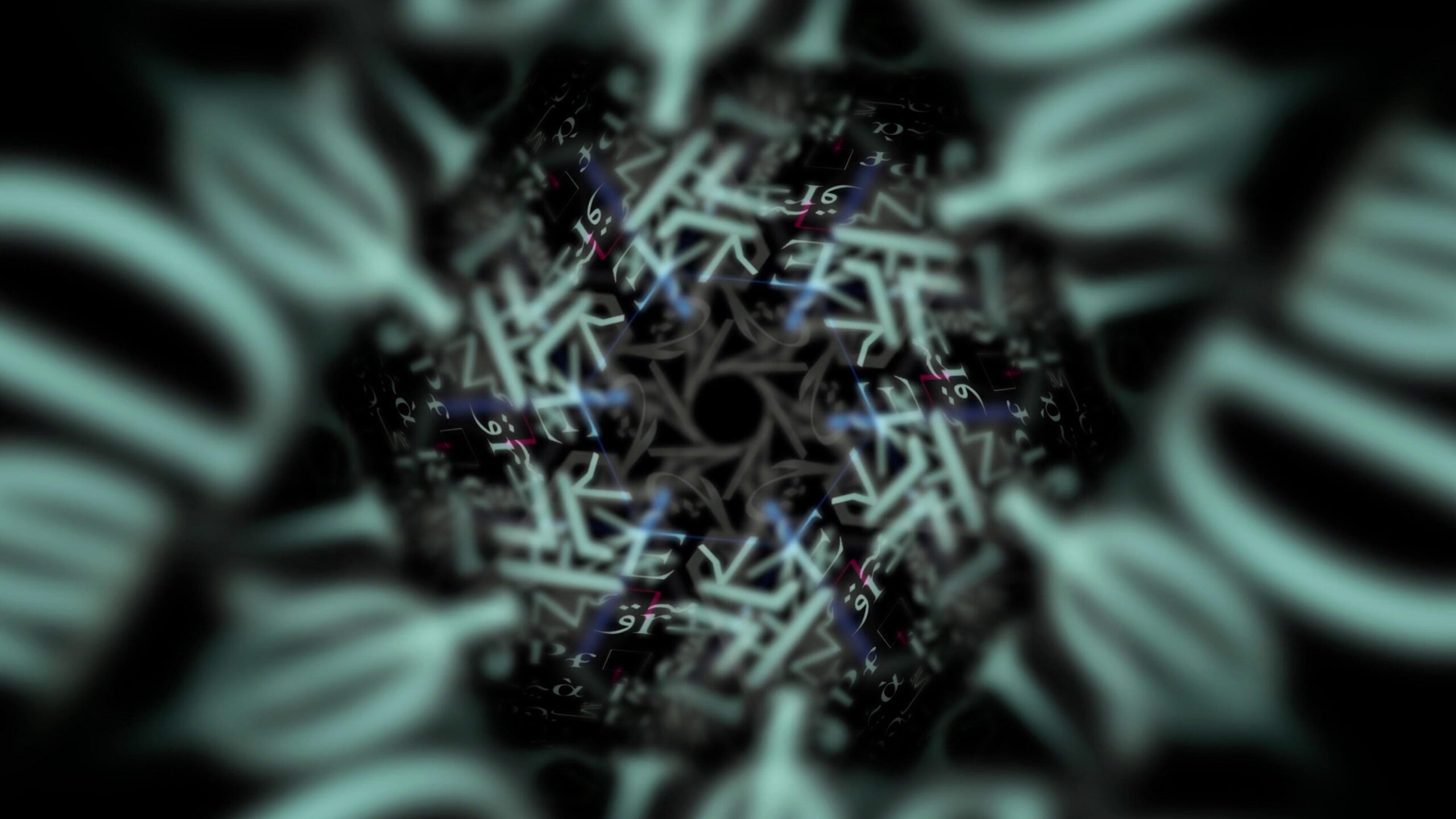 Digital Abstract Geometric Light Patterns 4K Loop