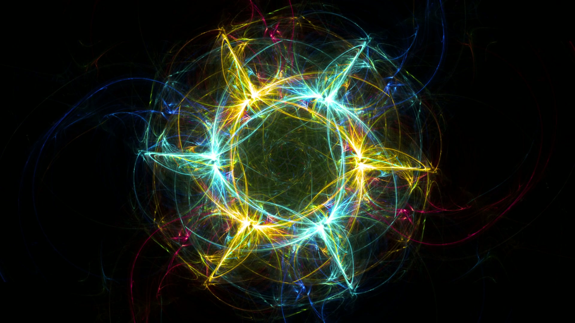 Vibrant Glowing Fractal Light Loop