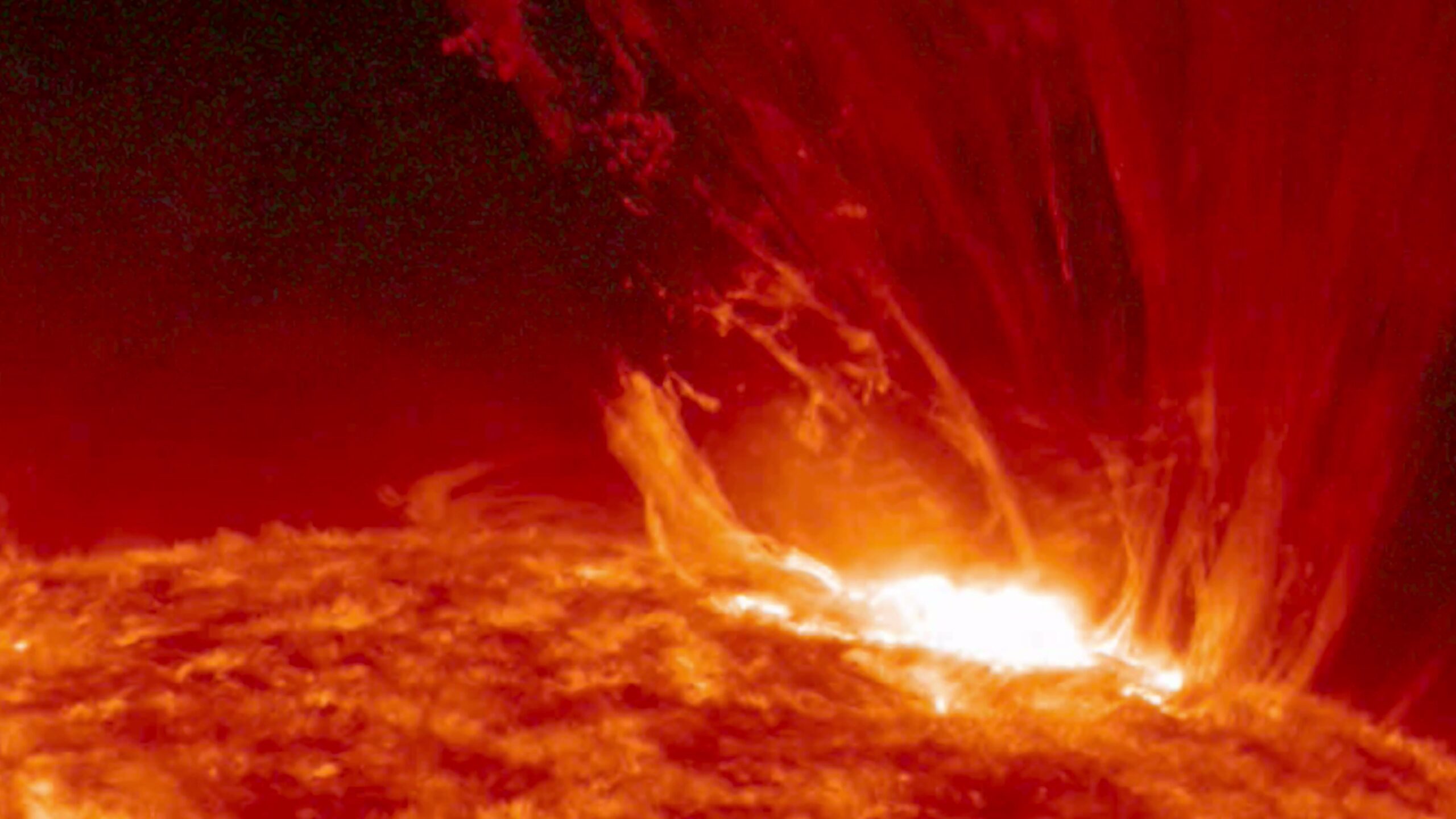 Solar Flare Erupts from Sun 4K Video
