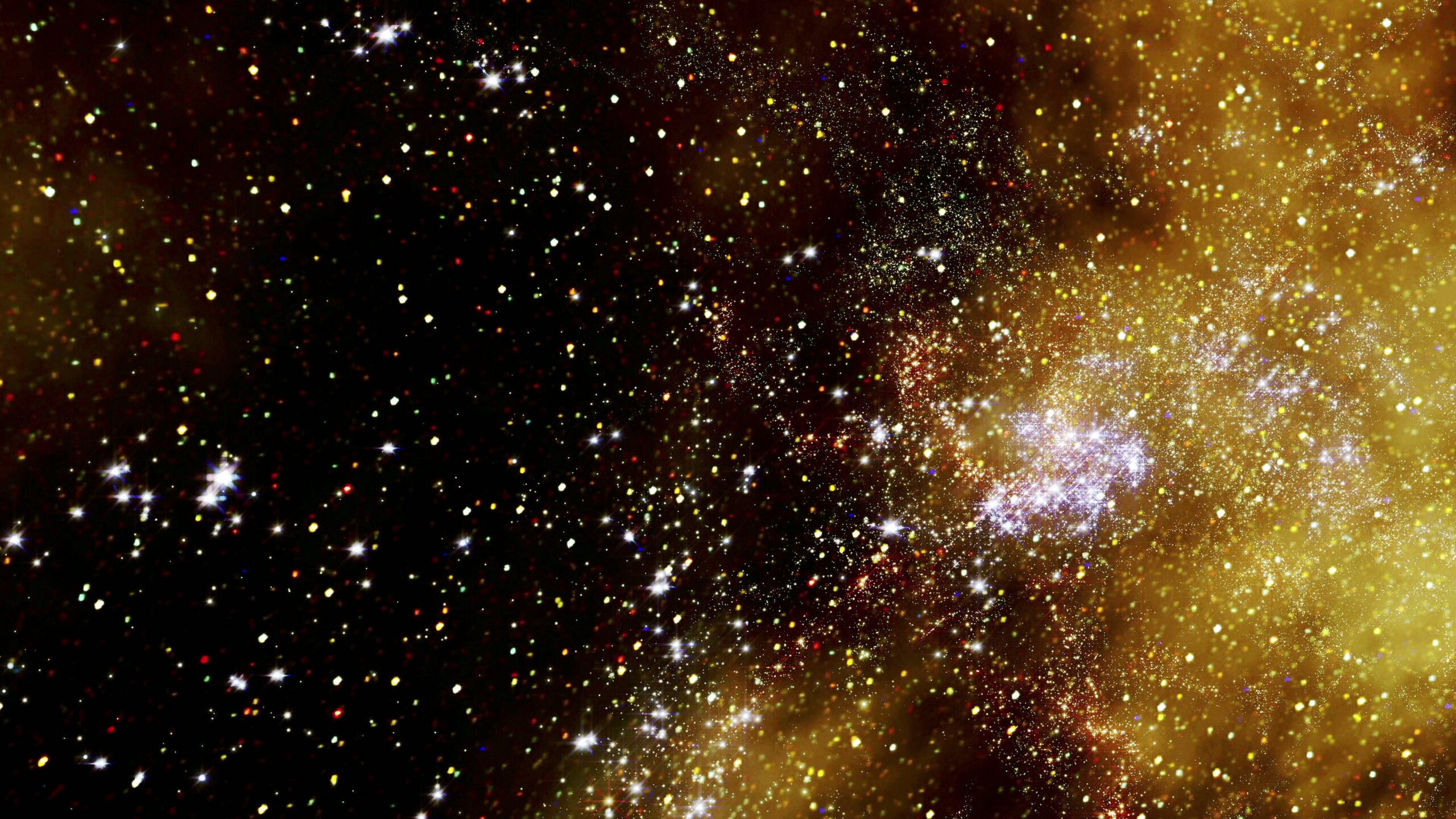 Golden Galaxy Cluster in Space 4K Loop