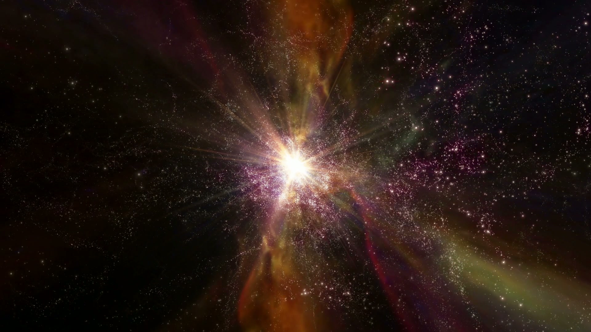 Cosmic Explosion Starburst in Space Loop