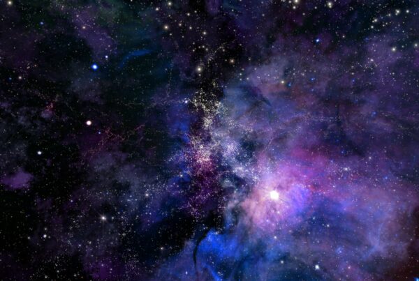 Majestic 4K video loop of colorful stars and nebula in a deep space journey.