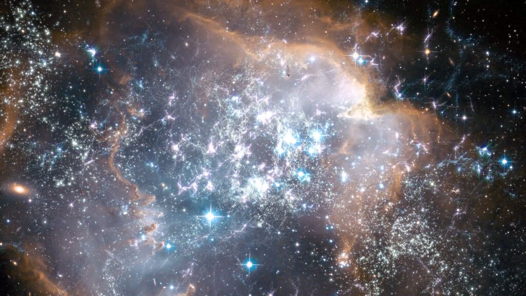 Looping video of a stunning galaxy filled with luminous stars and swirling dust clouds, showcasing the brilliance and vastness of the universe.