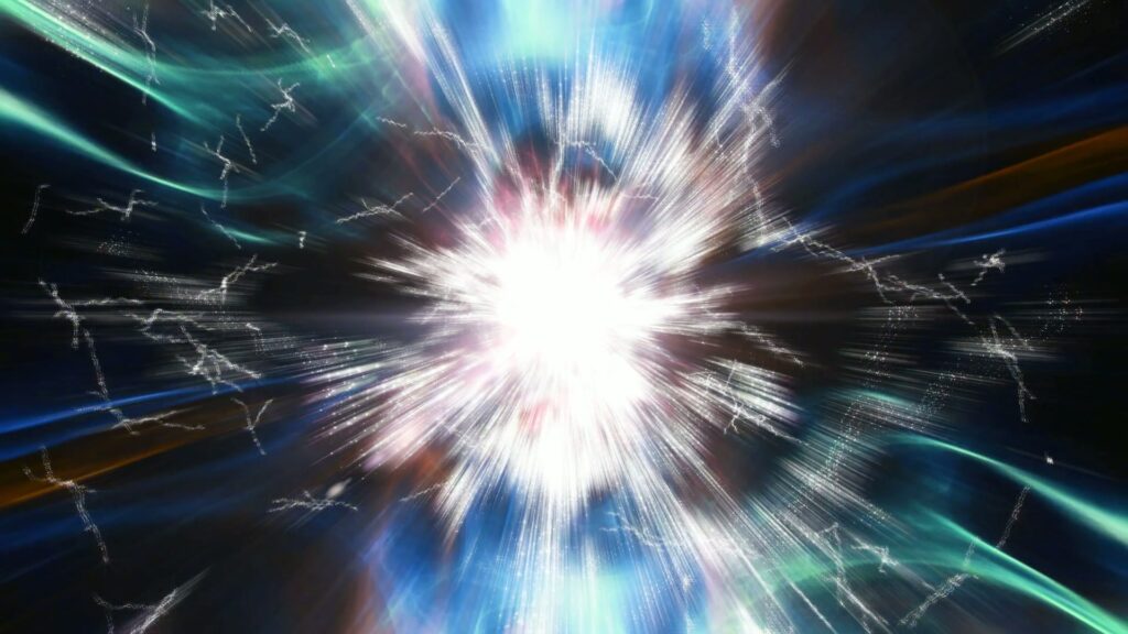 A dazzling explosion of colorful light. Video loop.