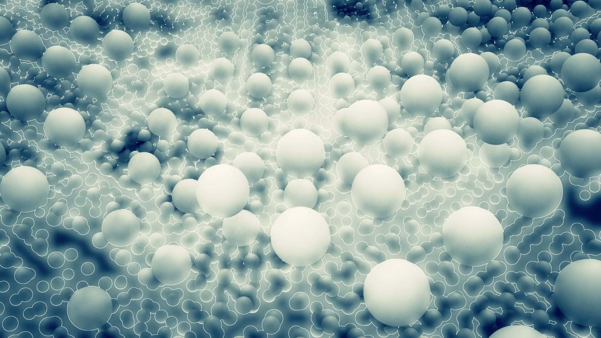 Floating Spheres in Ethereal Web Loop