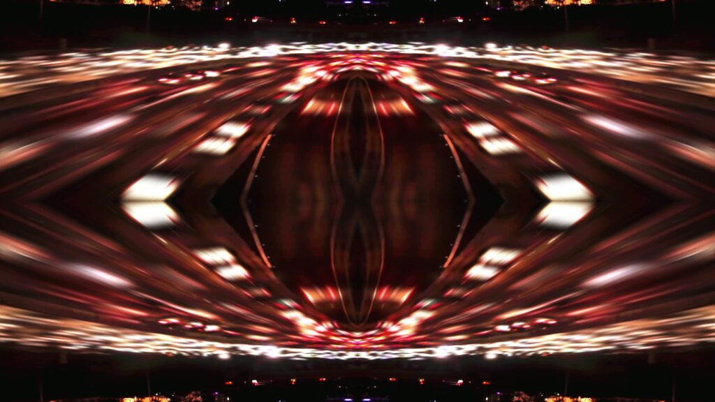 Symmetrical Light Streaks at Night 4K Loop