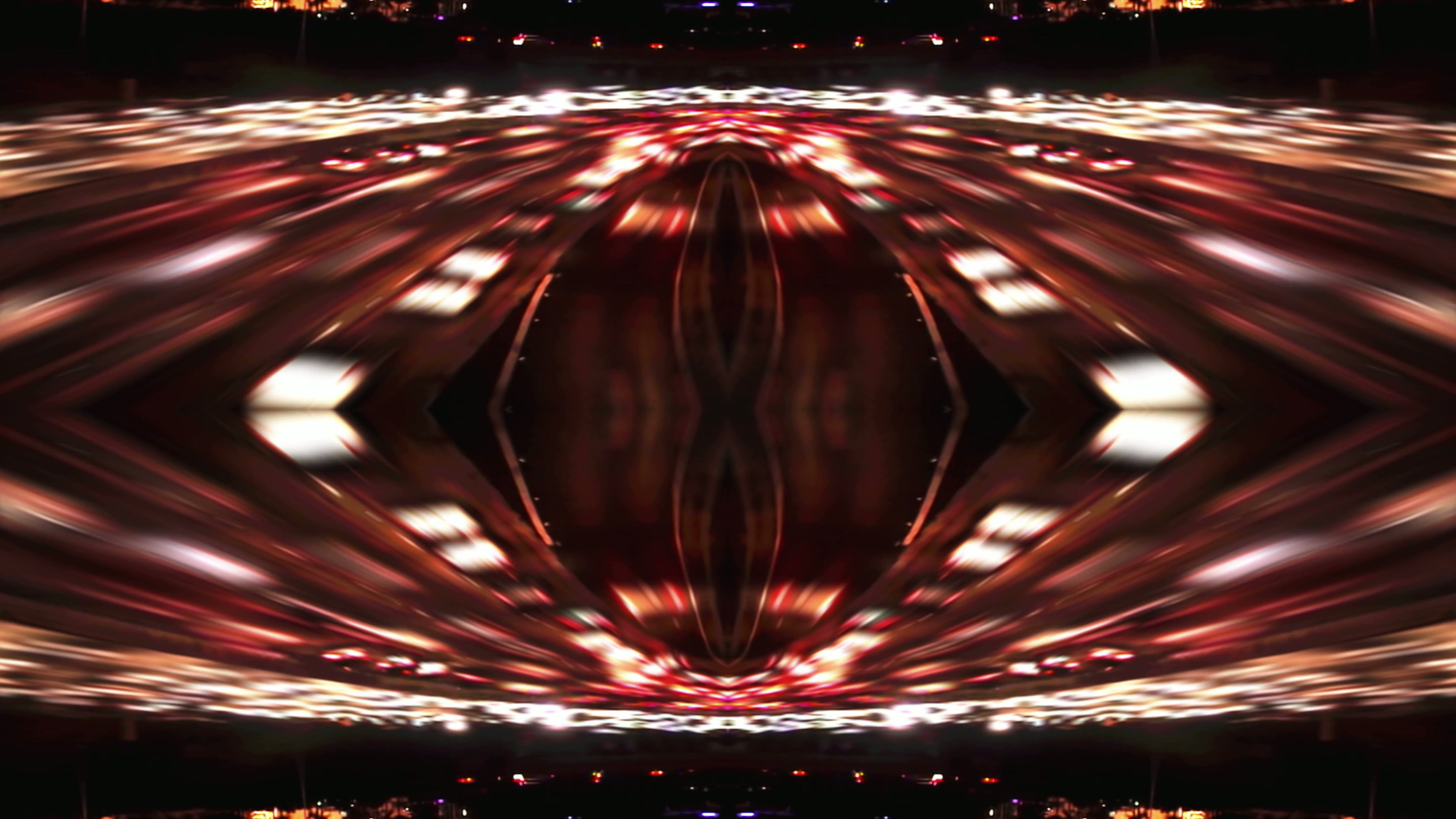 Symmetrical Light Streaks at Night 4K Loop