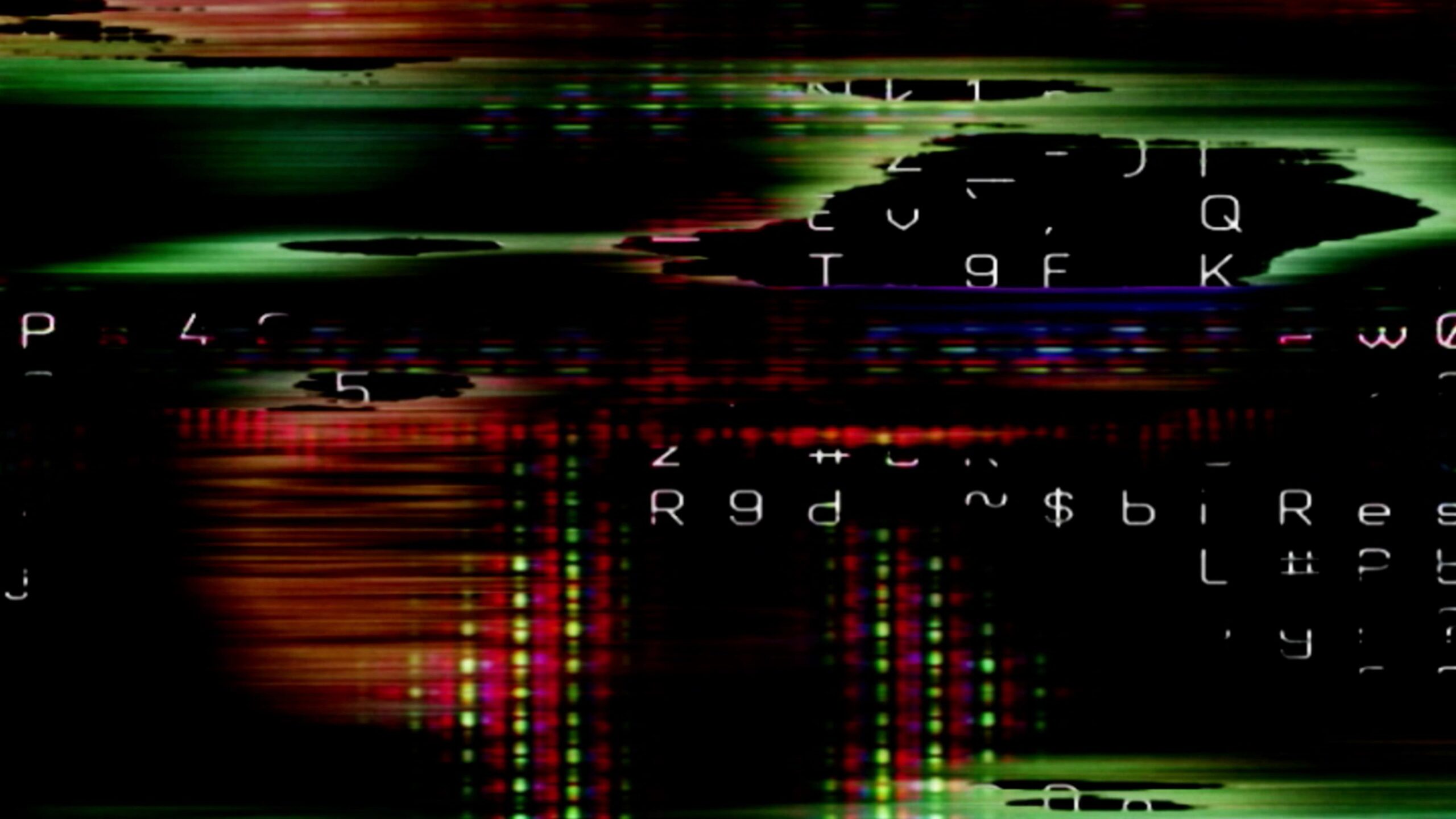 Colorful Glitch with Text Overlay 4K Loop