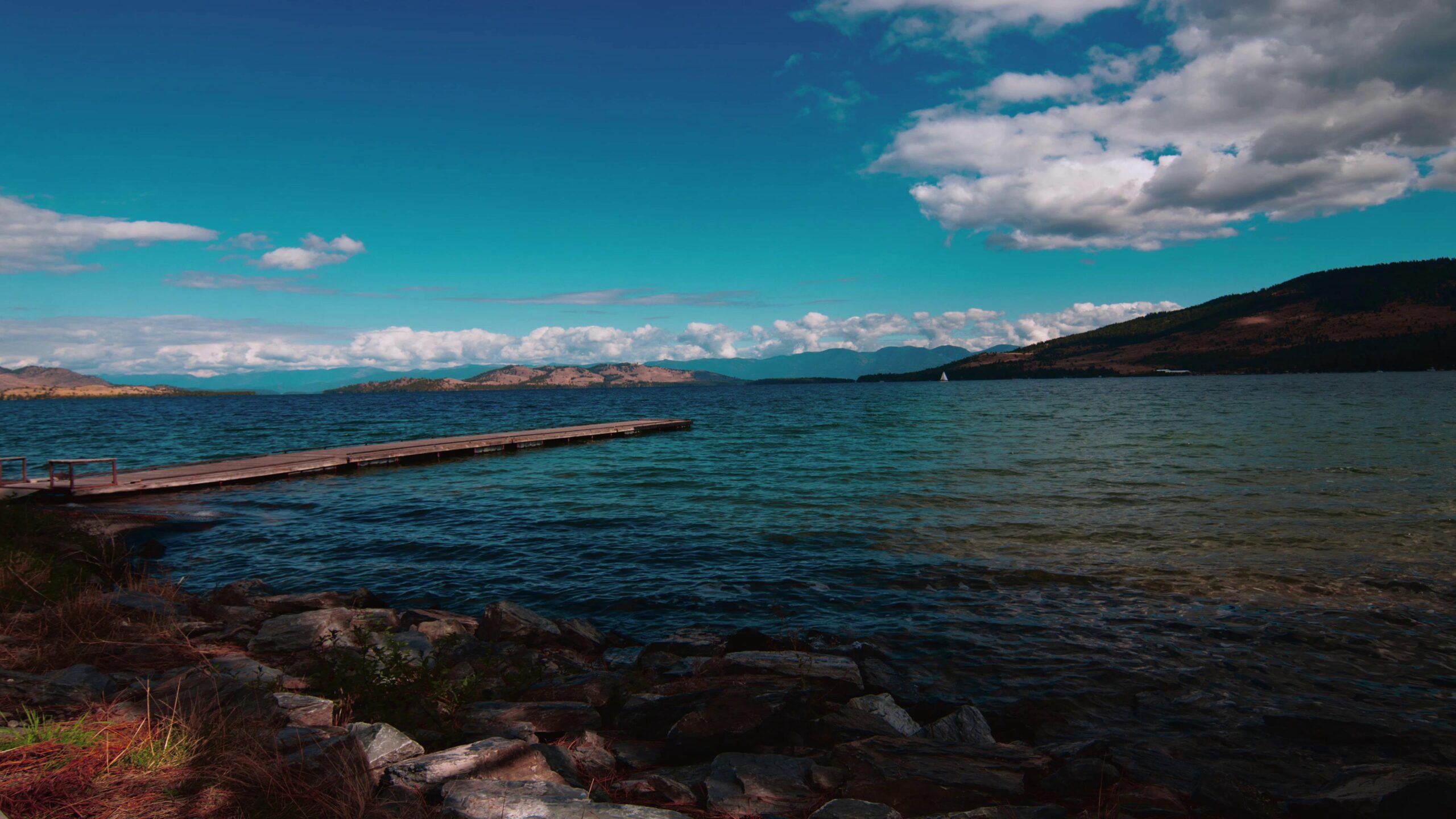 Time-Lapse Lakeside With Majestic Hills 4K Video