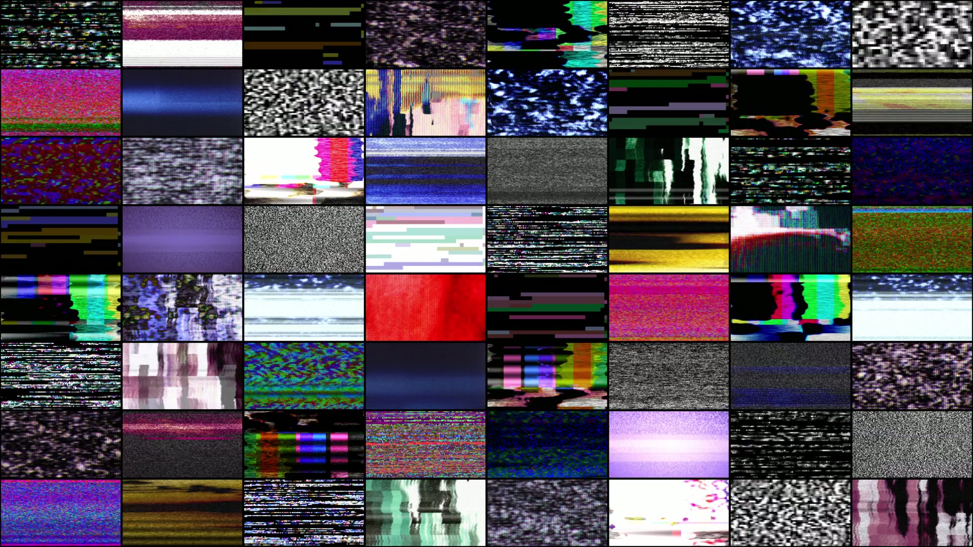 Mosaic of Glitch Art Patterns HD Video Loop