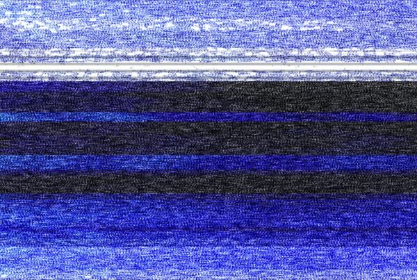 4K video loop of retro TV static with rolling horizontal blue and black lines, featuring grainy noise and digital glitch aesthetics.