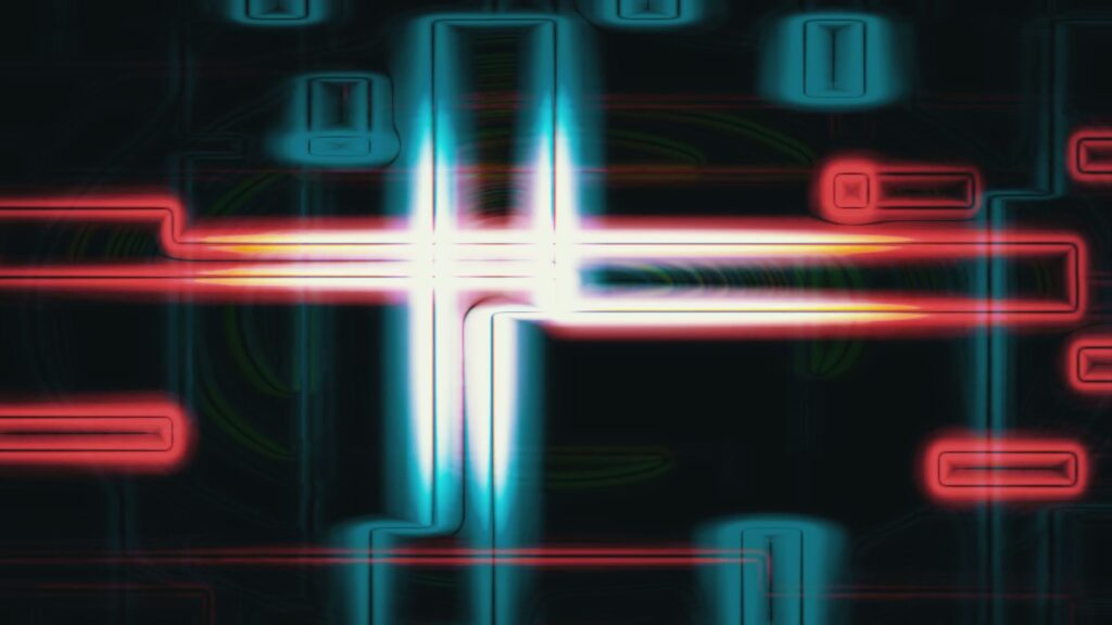 Neon Crossroads in Abstract Matrix Loop