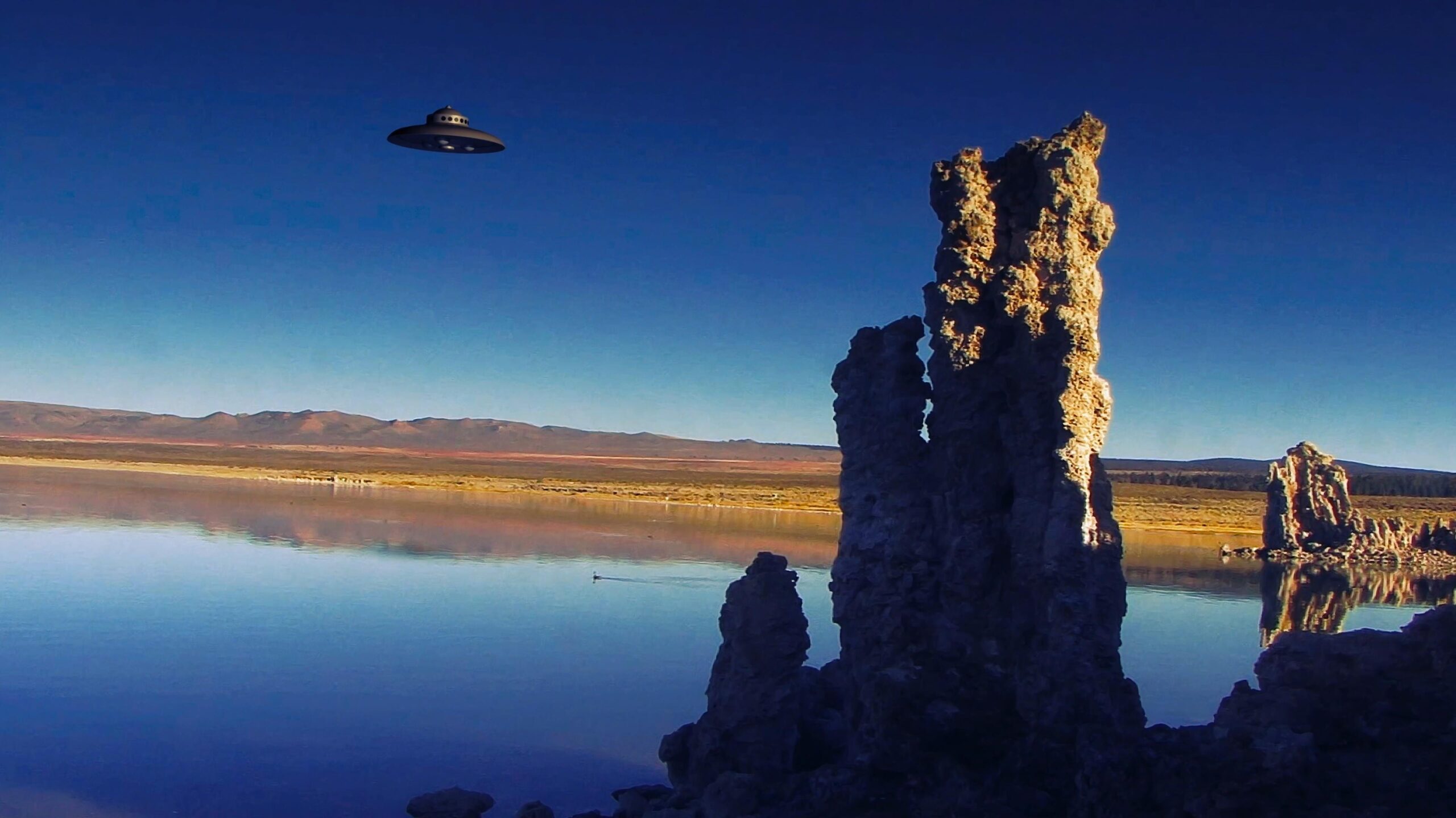 Alien Craft Over Lake 4K Video