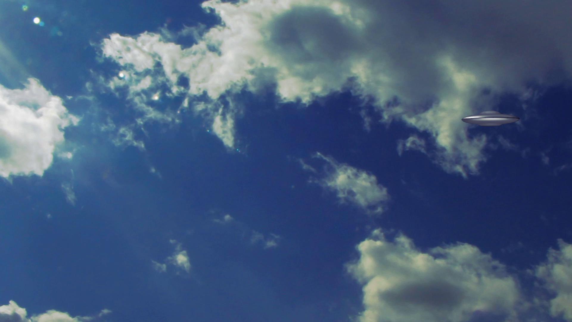 Blue Sky with Mysterious UFO HD Video