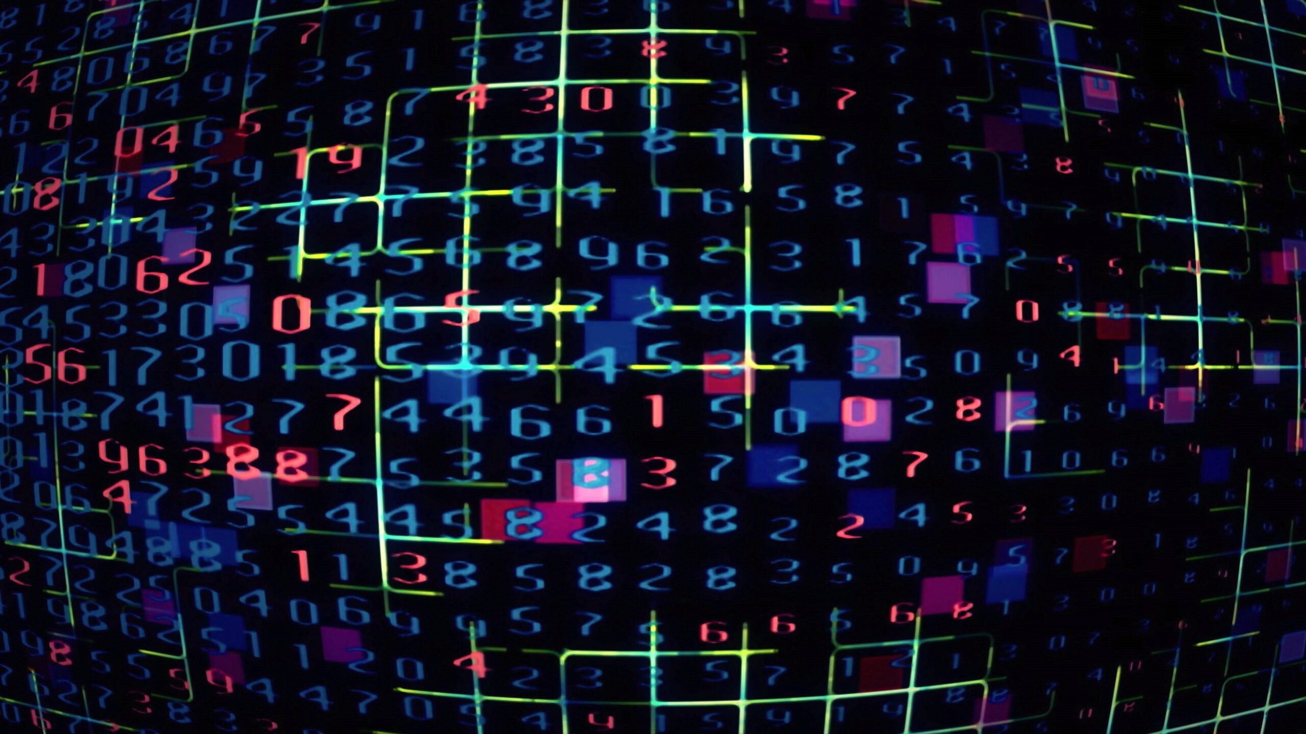 Digital Numbers and Geometric Patterns 4K Loop