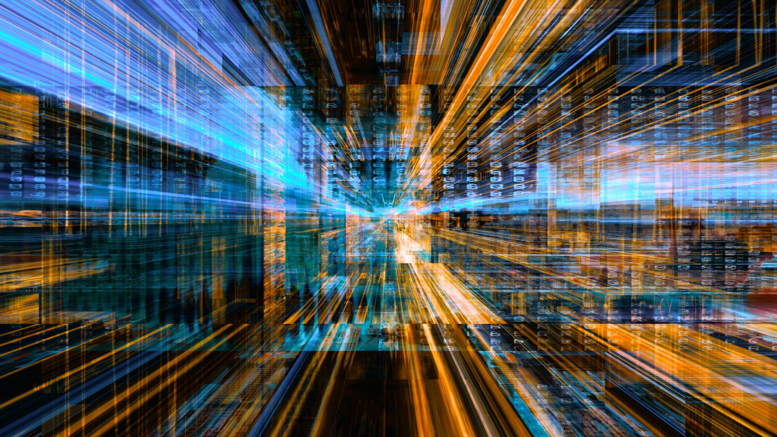 Digital Light Streaks Burst 4K Loop