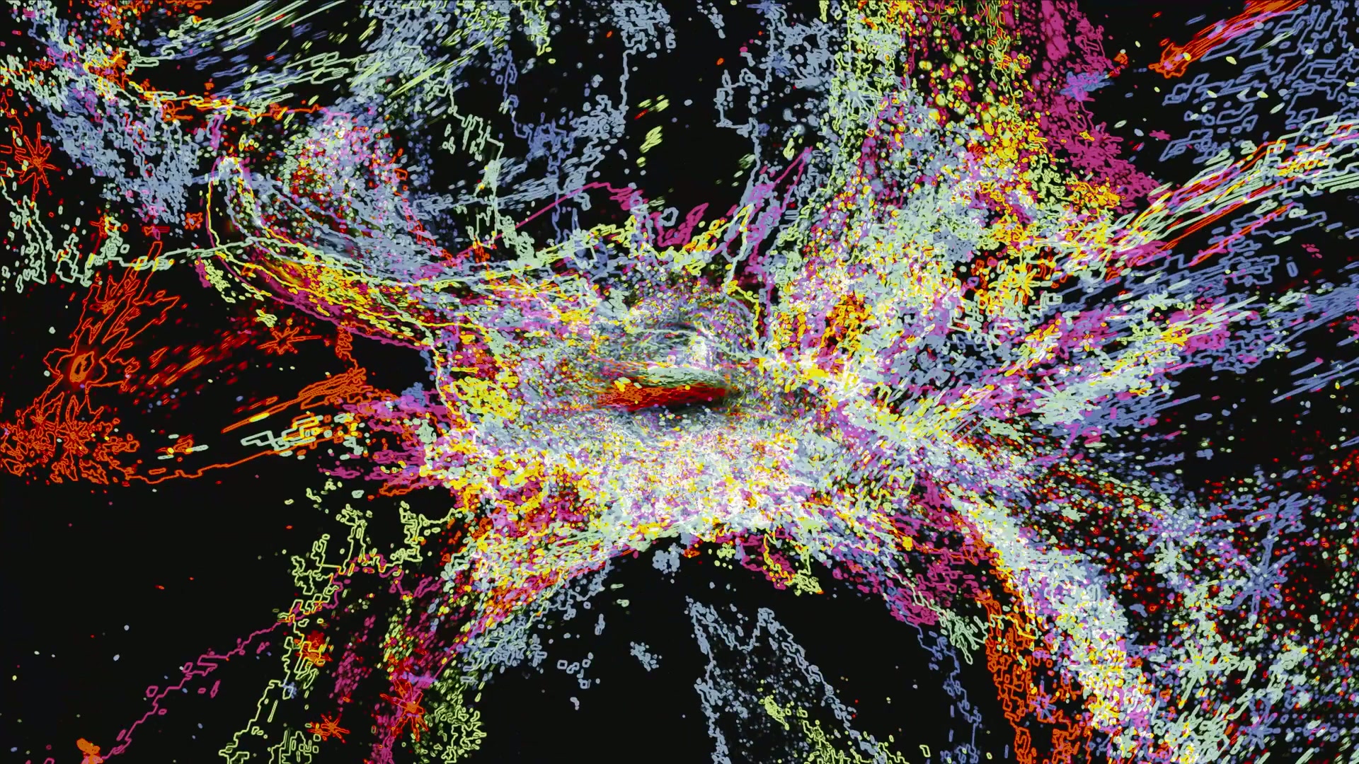 Colorful Cosmic Generative Art Burst