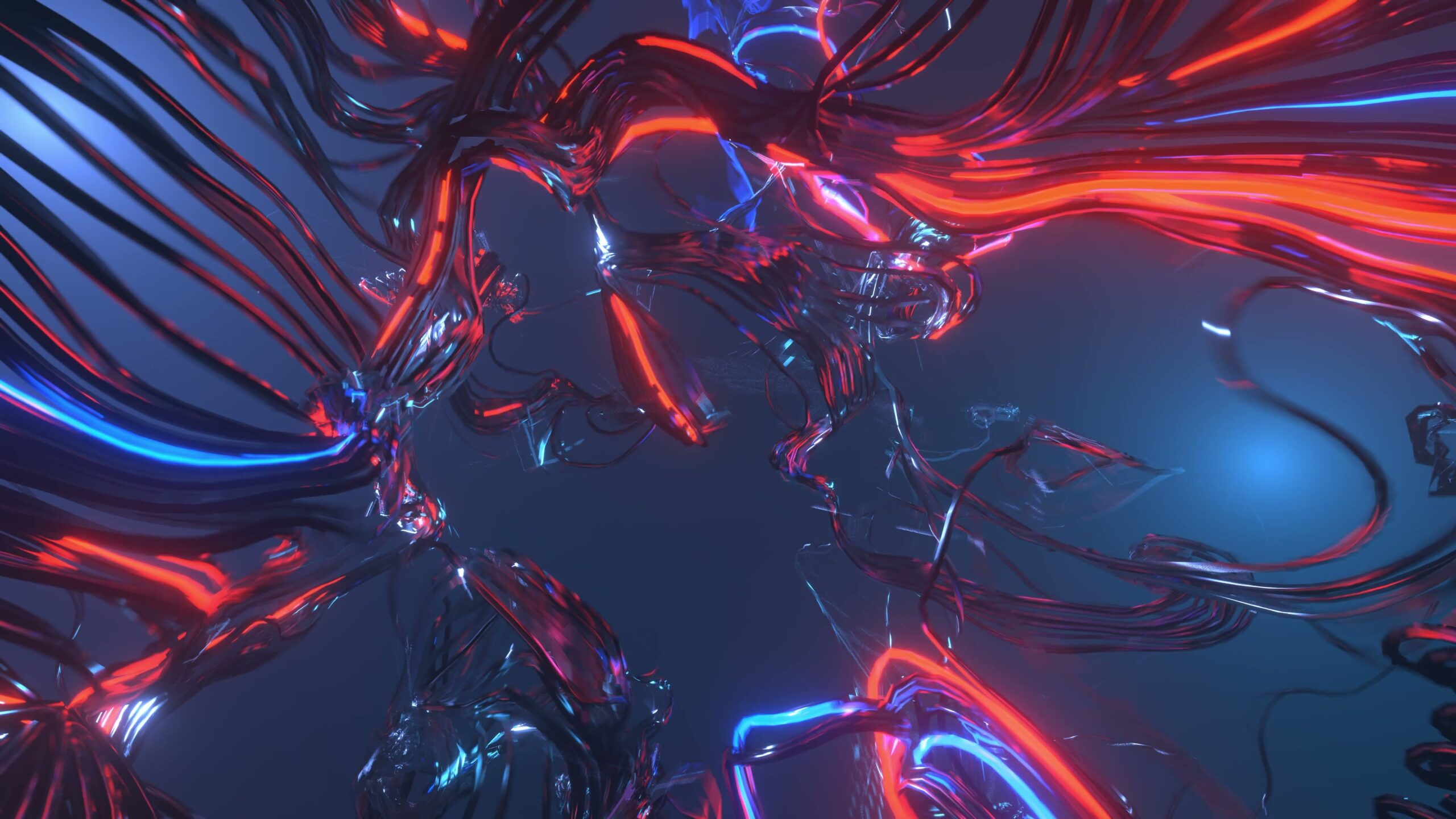 Twisting Neon Abstract Light Display 4K Video