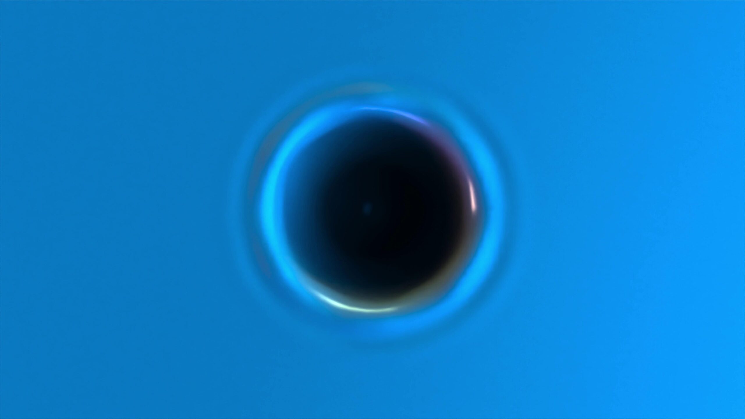 Cosmic Sphere Swirls Through Blue Depths 4K Loop