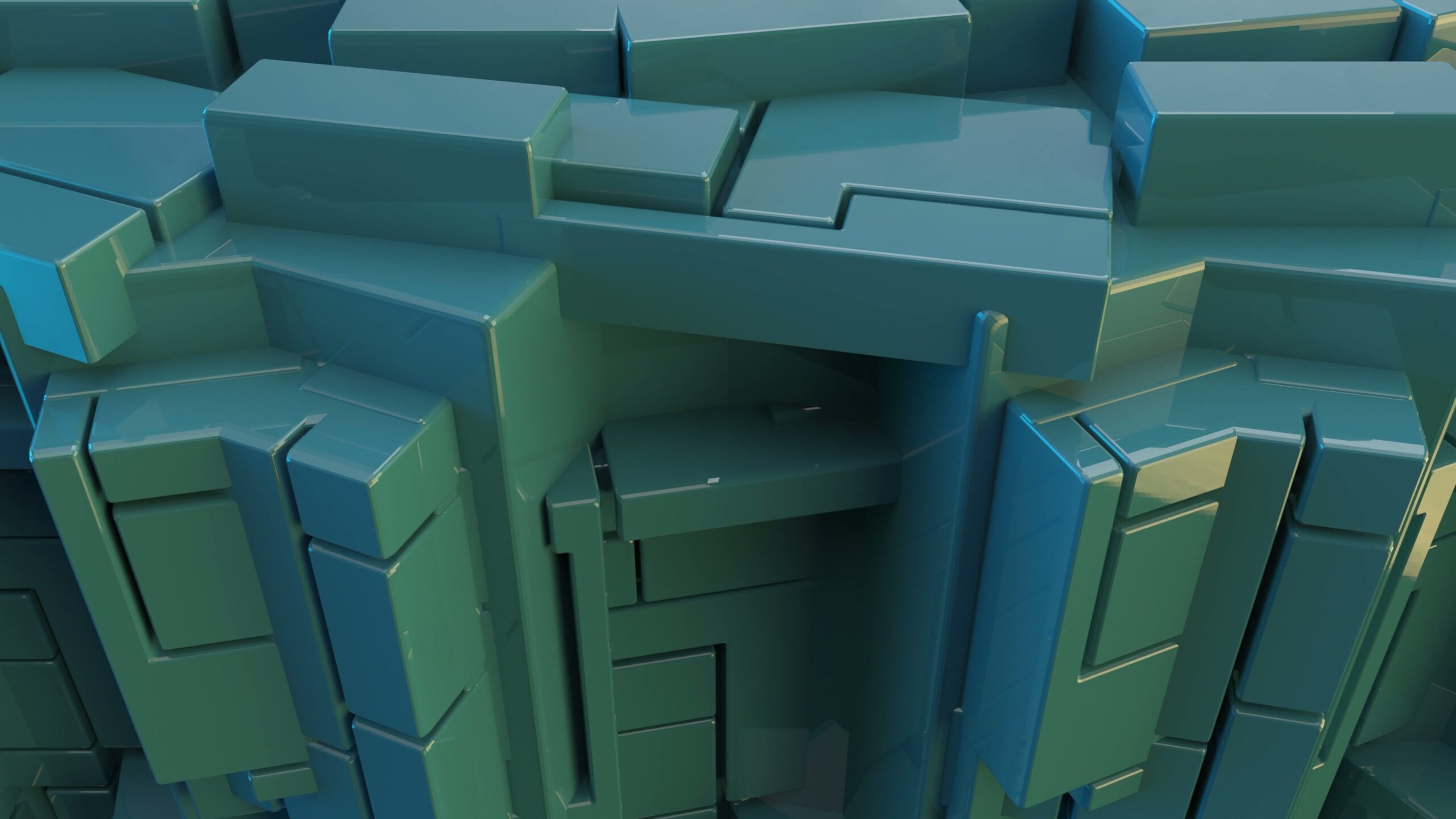 Futuristic Blue Geometric Structure 4K Video