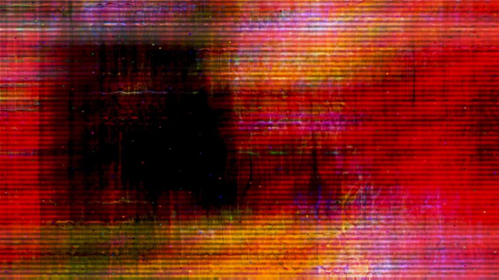 Free abstract HD video loop featuring neon colors, distorted textures, retro TV effects, and dynamic motion graphics perfect for creative projects