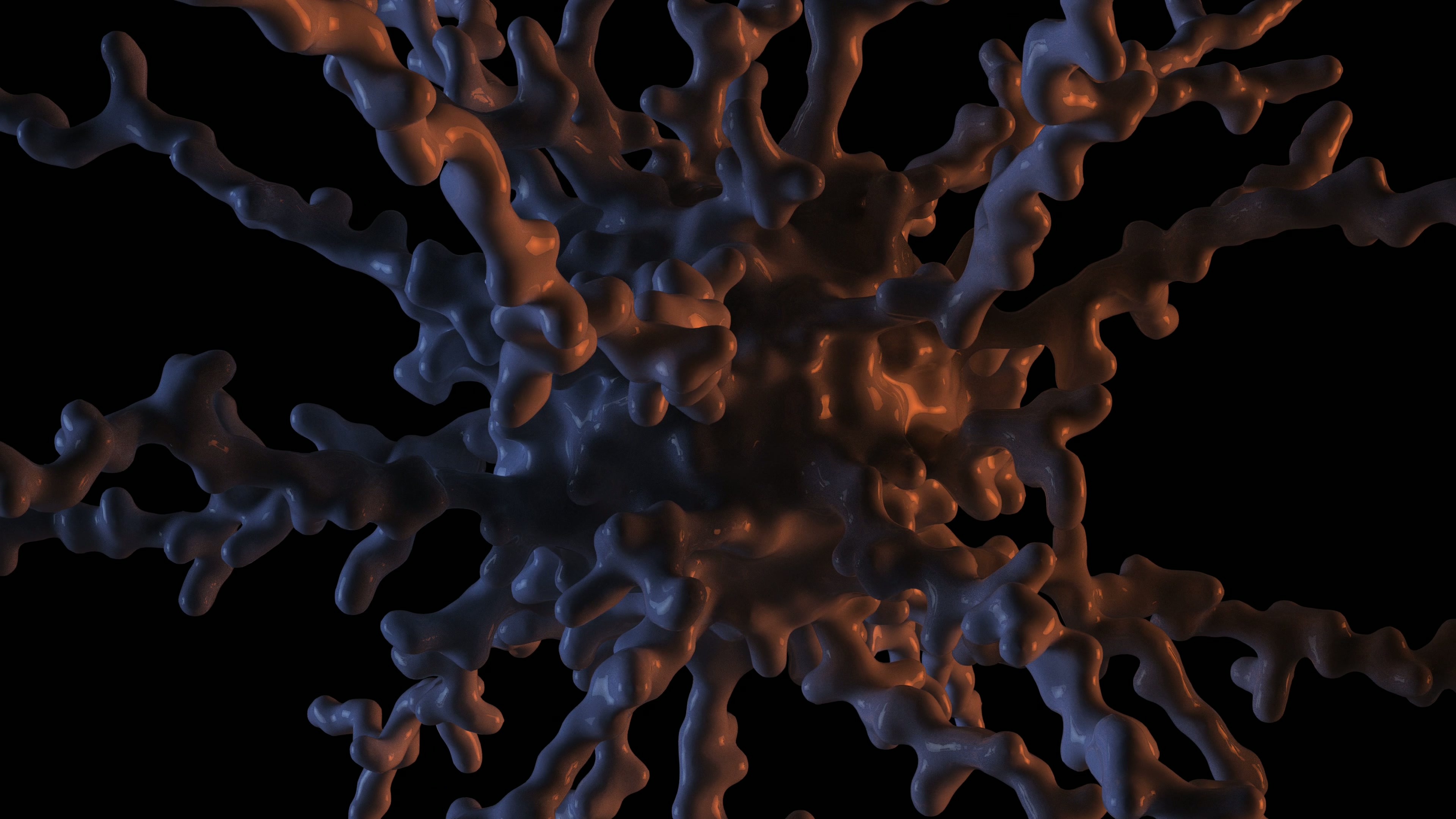 Abstract Organic Spreading Structure 4K Video