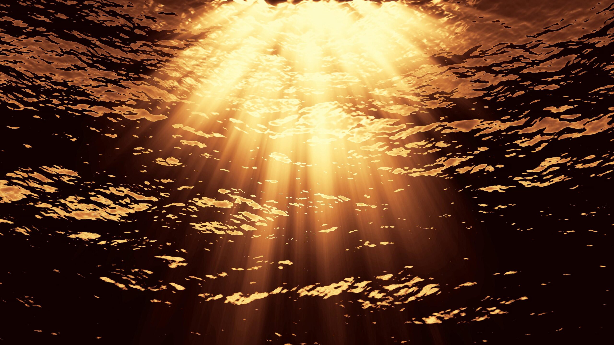 Golden Sunlight Through Water Surface 4K Loop